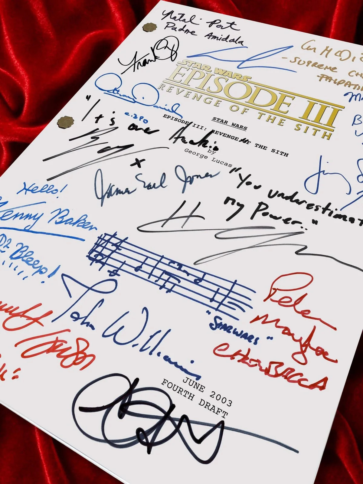 Star Wars Episode III - Revenge of the Sith, Signed Movie Script Reproduction, изображение 4