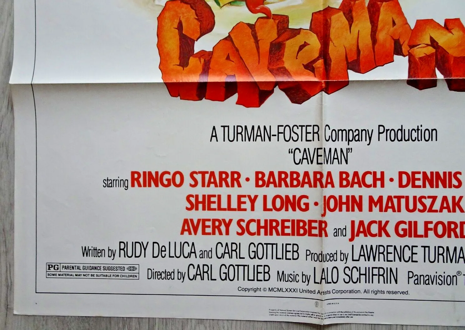 Caveman Ringo Starr Poster One Sheet Dennis Quaid Barbara Bach 1981, image 5