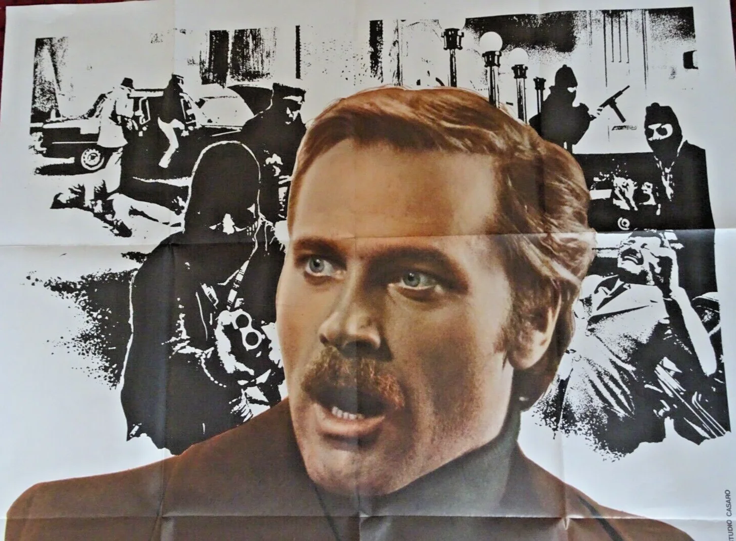 Street Law Italian Poster Franco Nero Barbara Bach 1974 Huge 55x39, изображение 2