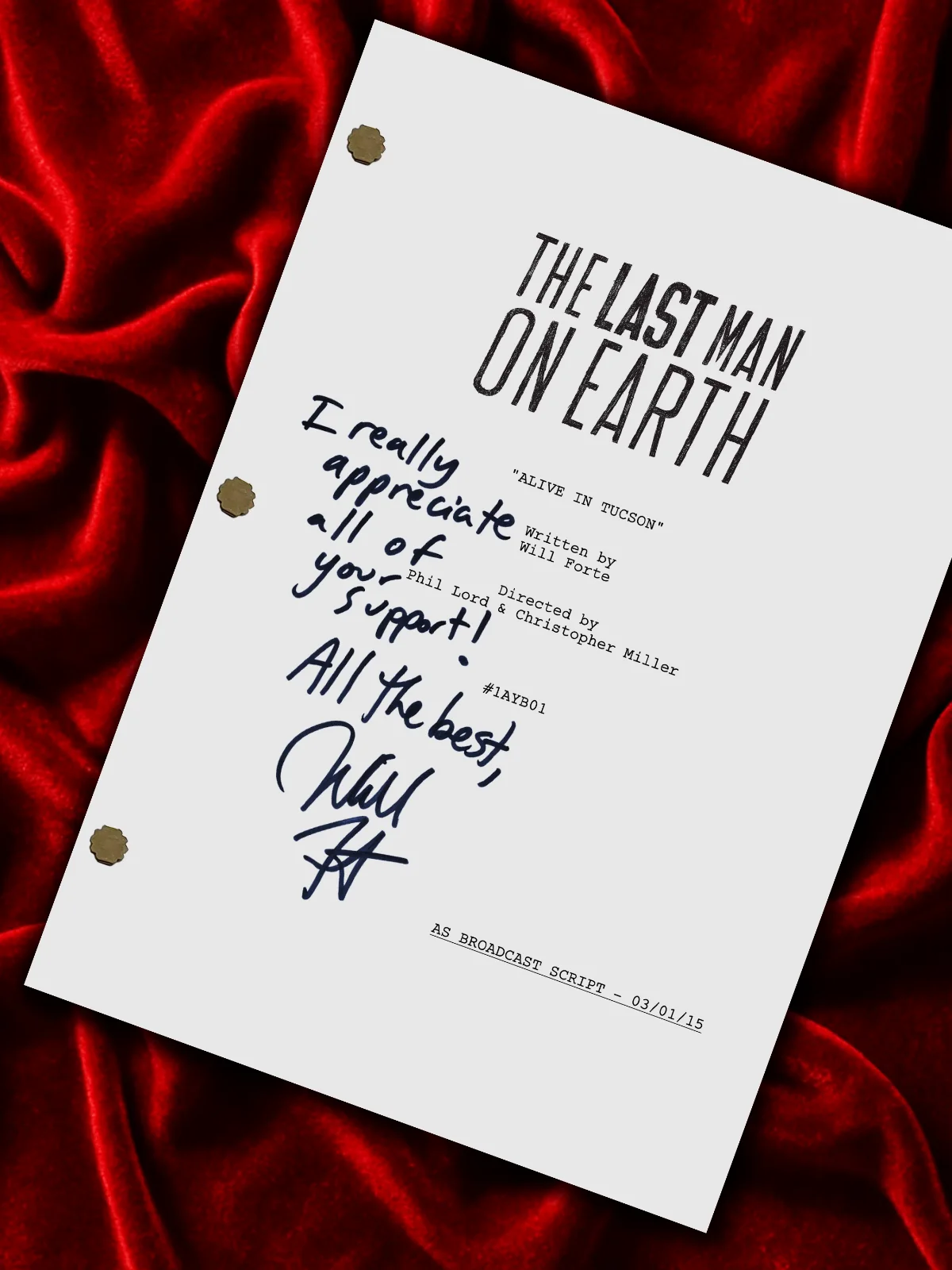 Last Man On Earth, Signed TV Pilot Script, Full Screenplay Reproduction + Cast, image 2