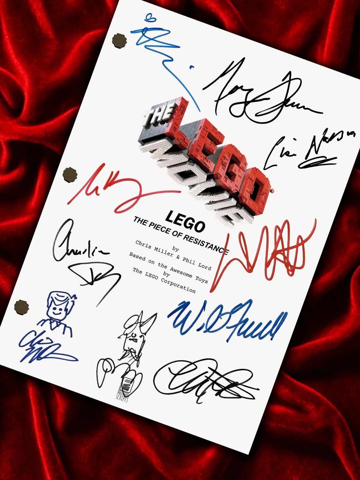 LEGO Movie, Signed TV Pilot Script, Full Screenplay Reproduction + Cast Autograp, image 2