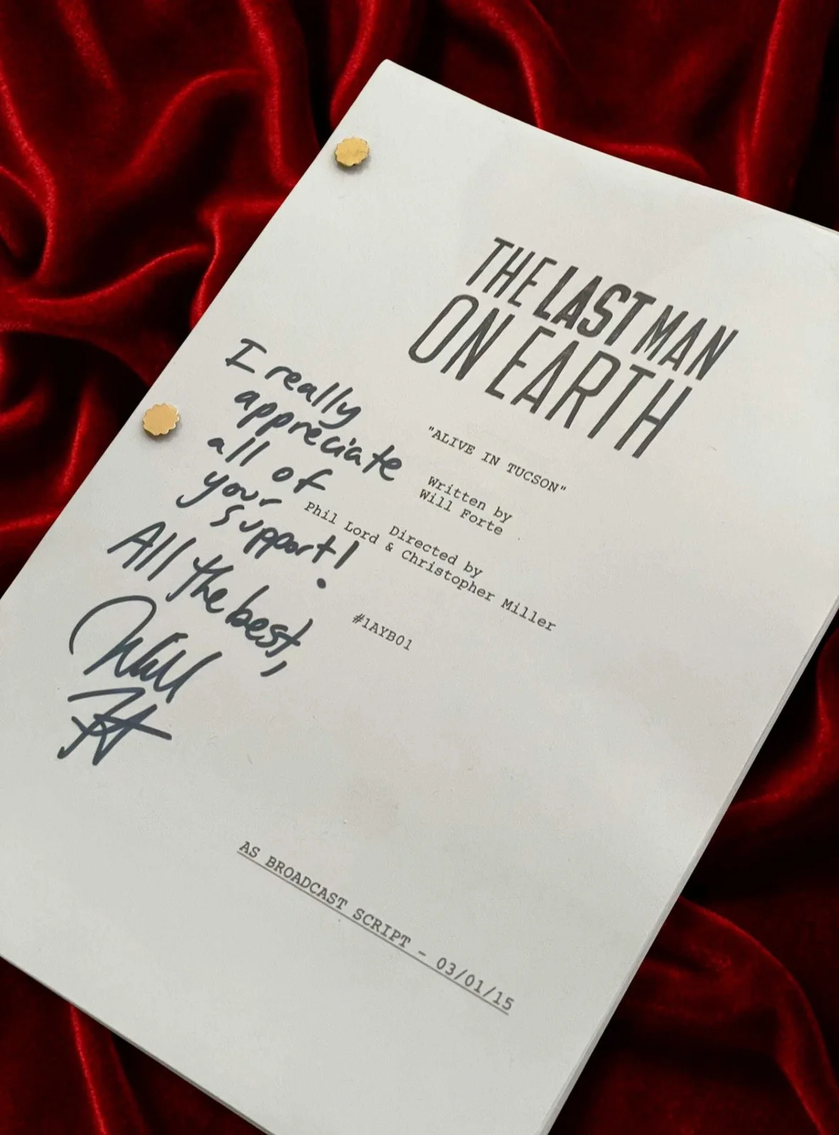 Last Man On Earth, Signed TV Pilot Script, Full Screenplay Reproduction + Cast A, image 2