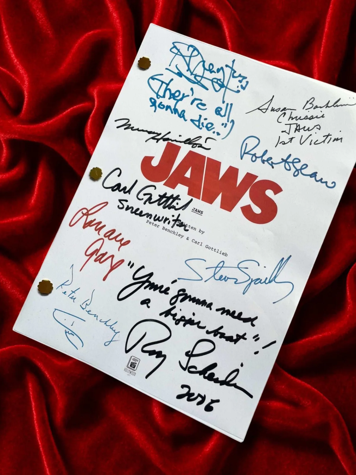 JAWS, Signed Movie Script, Full Screenplay Framed Reproduction, We're Gonna Need, изображение 3