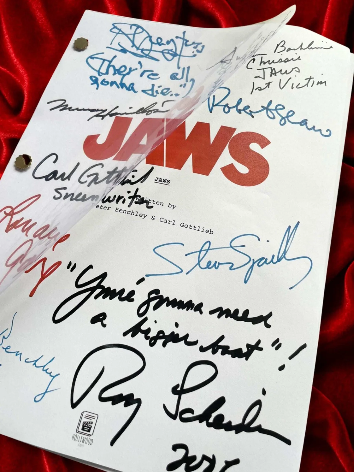 JAWS, Signed Movie Script, Full Screenplay Framed Reproduction, We're Gonna Need, изображение 4