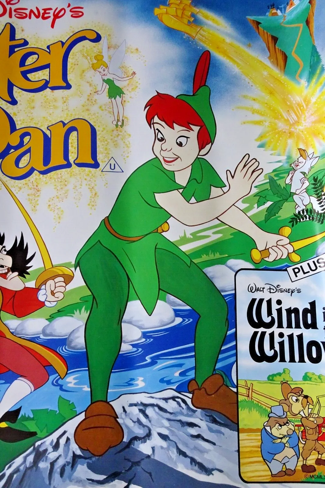 Peter Pan Poster Original Quad Walt Disney 1980s RR With Wind in The Willows, изображение 4