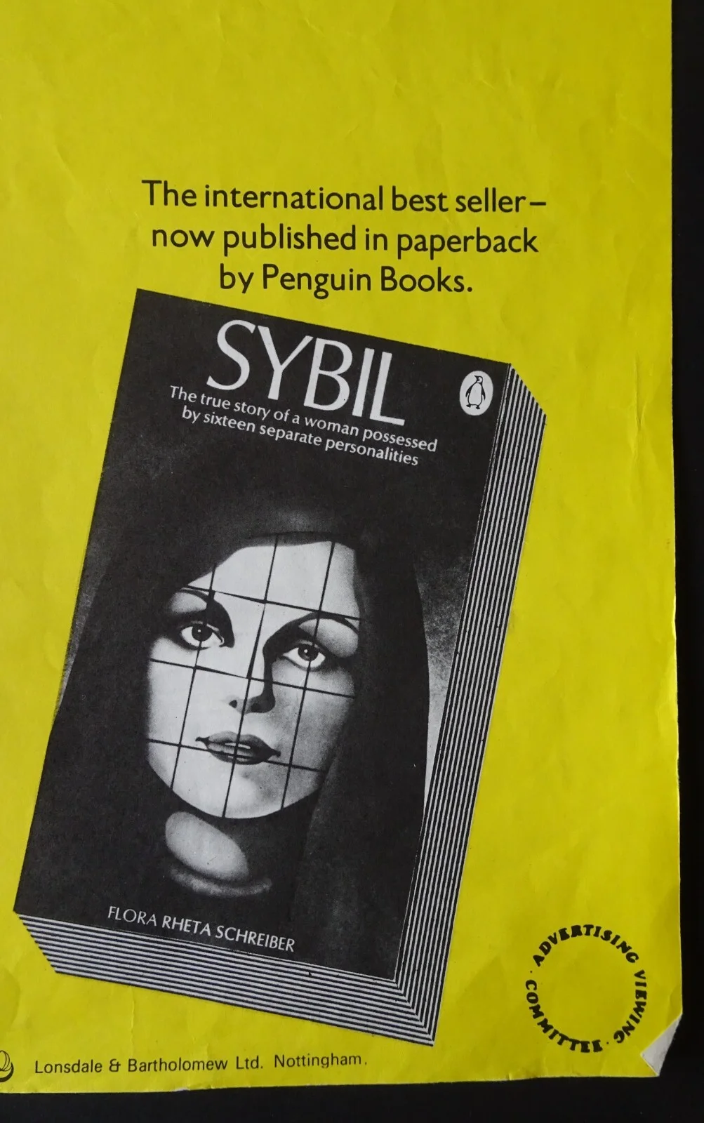 Sybil Poster Cinema Quad Vintage 1976 Joanne Woodward Sally Field Brad Davis, изображение 3
