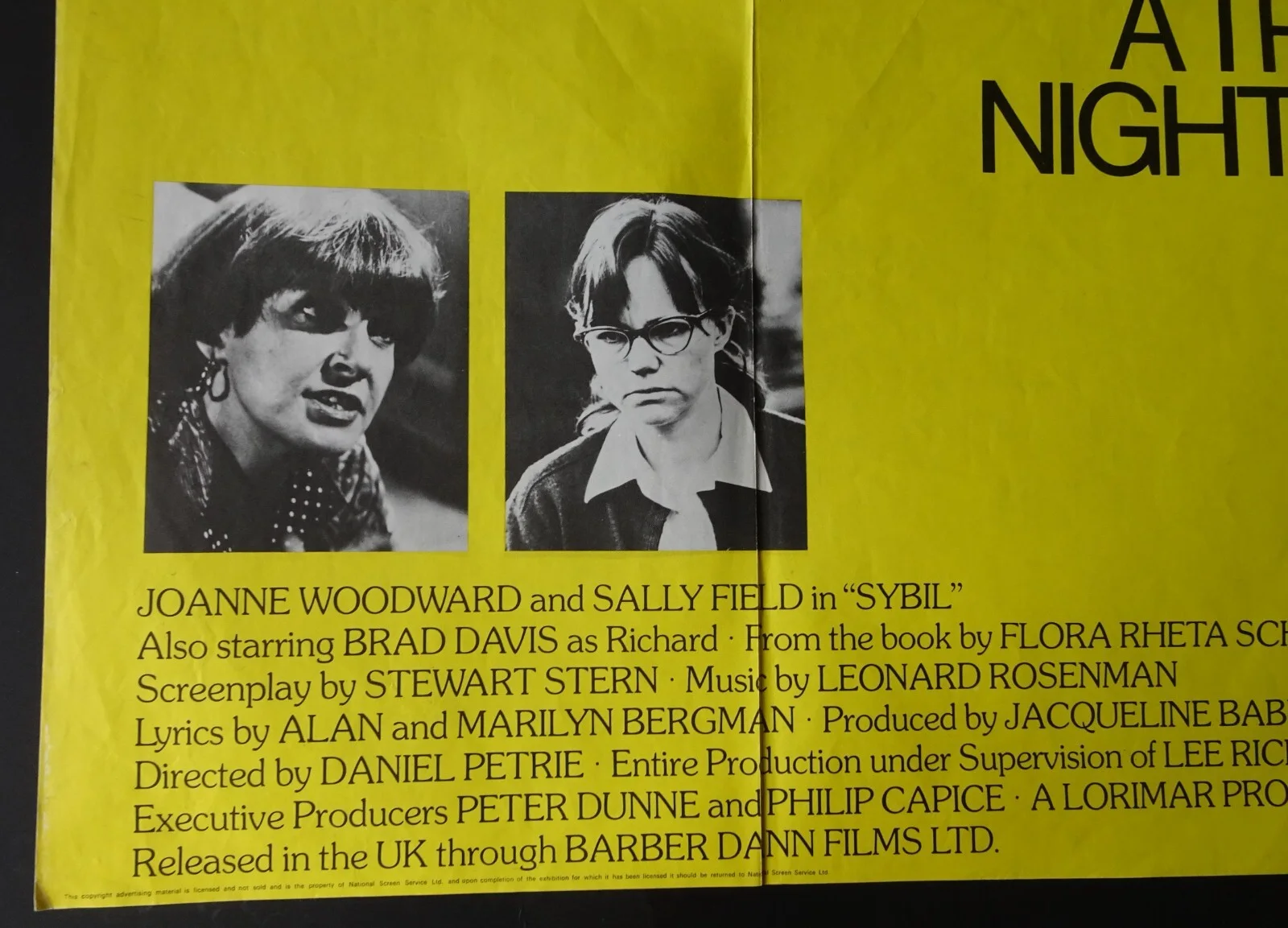 Sybil Poster Cinema Quad Vintage 1976 Joanne Woodward Sally Field Brad Davis, изображение 5