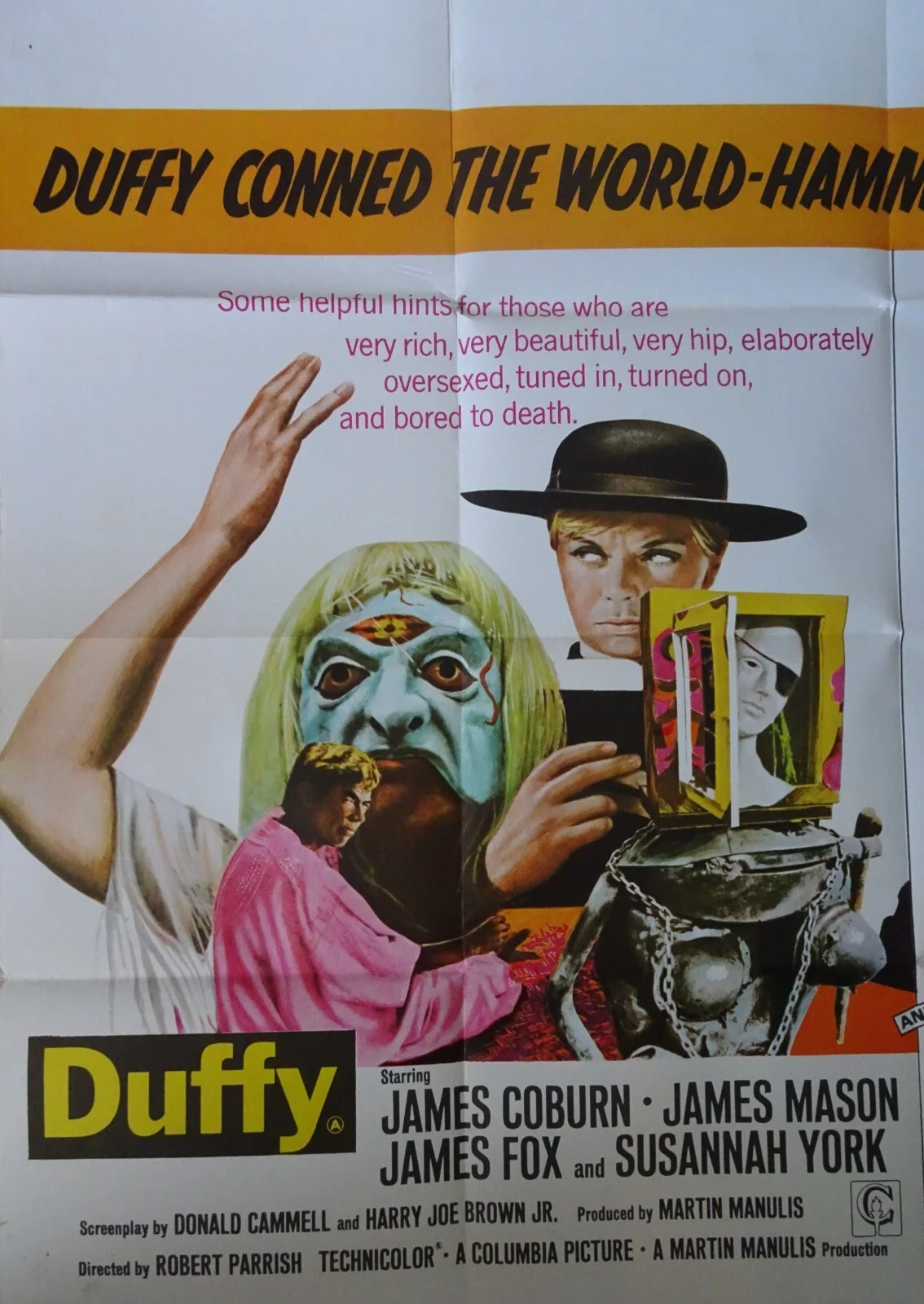 Duffy Hammerhead Poster Quad 1969 James Coburn Judy Geeson James Mason, изображение 2