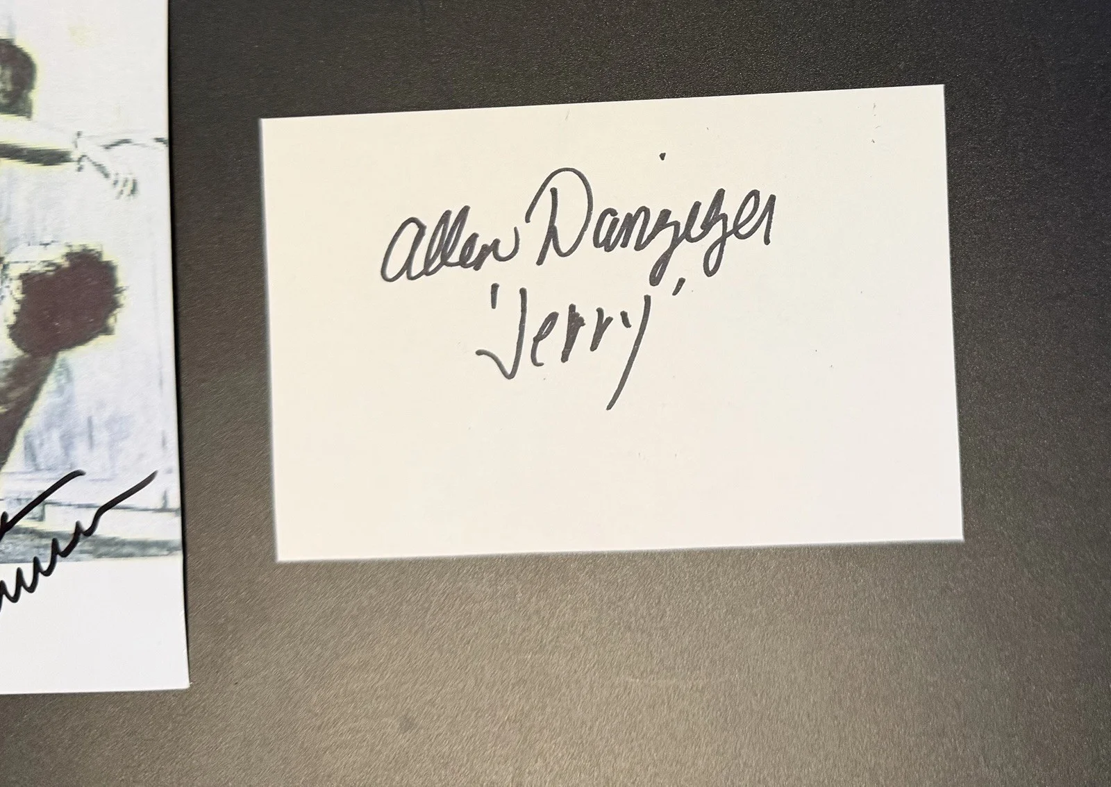 Gunnar Hansen & Allen Danziger Signed 3x5 Texas Chainsaw Massacre Autograph, image 2