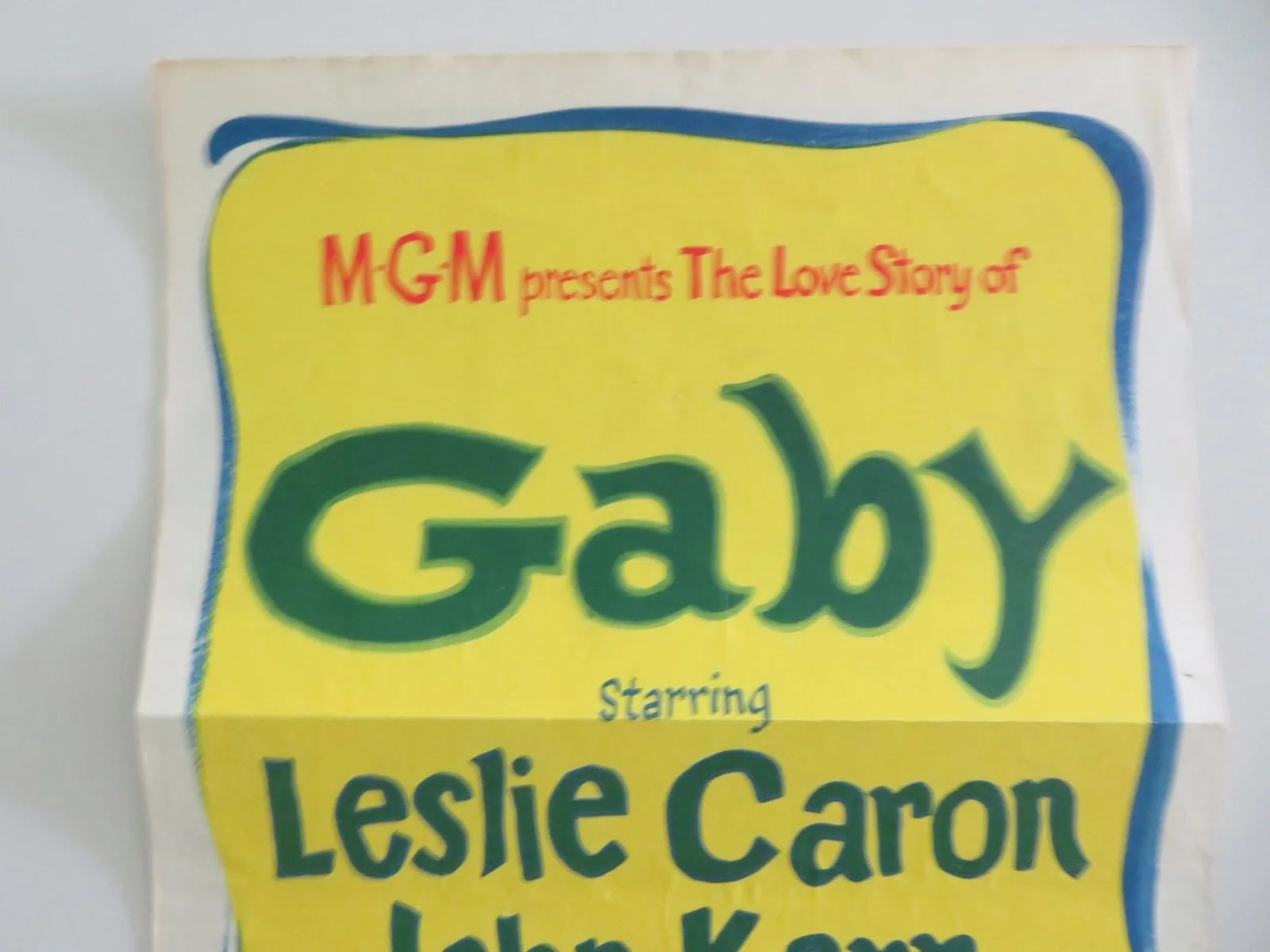 Gaby US Insert Poster Leslie Caron John Kerr 1956, image 2