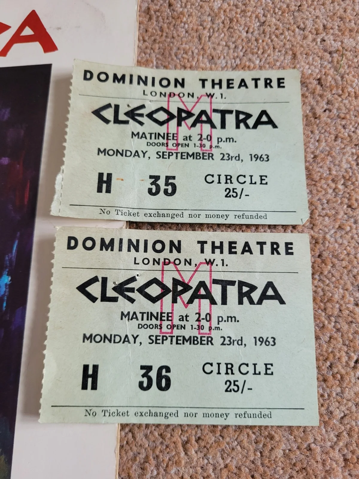 Cleopatra, Film Programme, 1963 With Ticket Stubbs, image 5