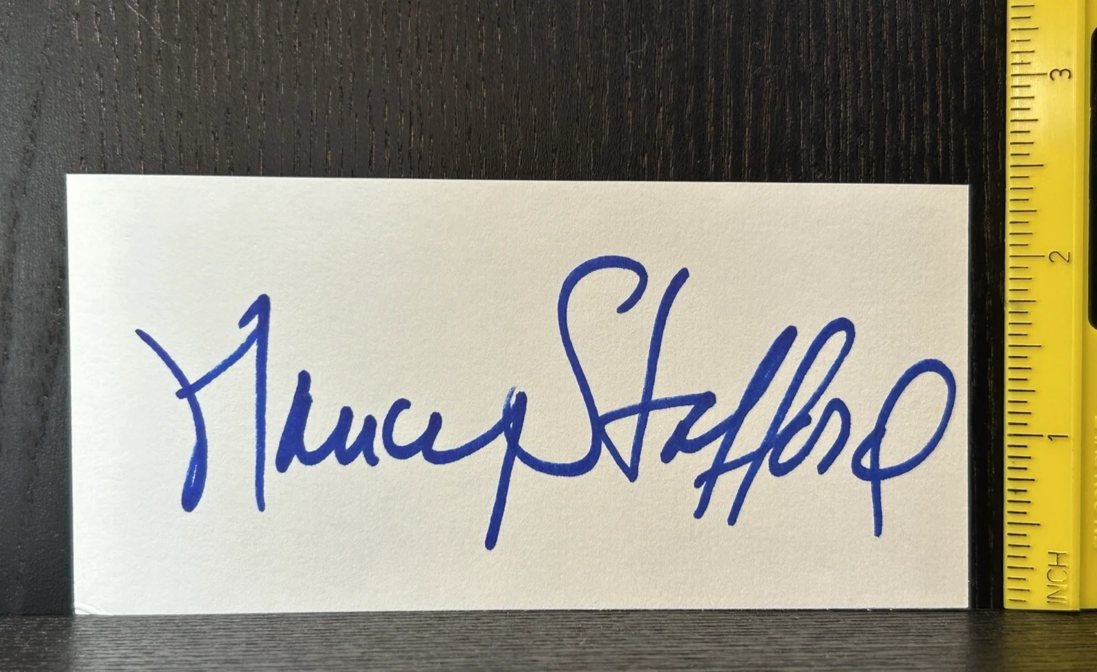 Nancy Stafford — NANCY STAFFORD SIGNED CUT CARD Original Actress Autograph MATLOCK WHOS THE BOSS, изображение 2