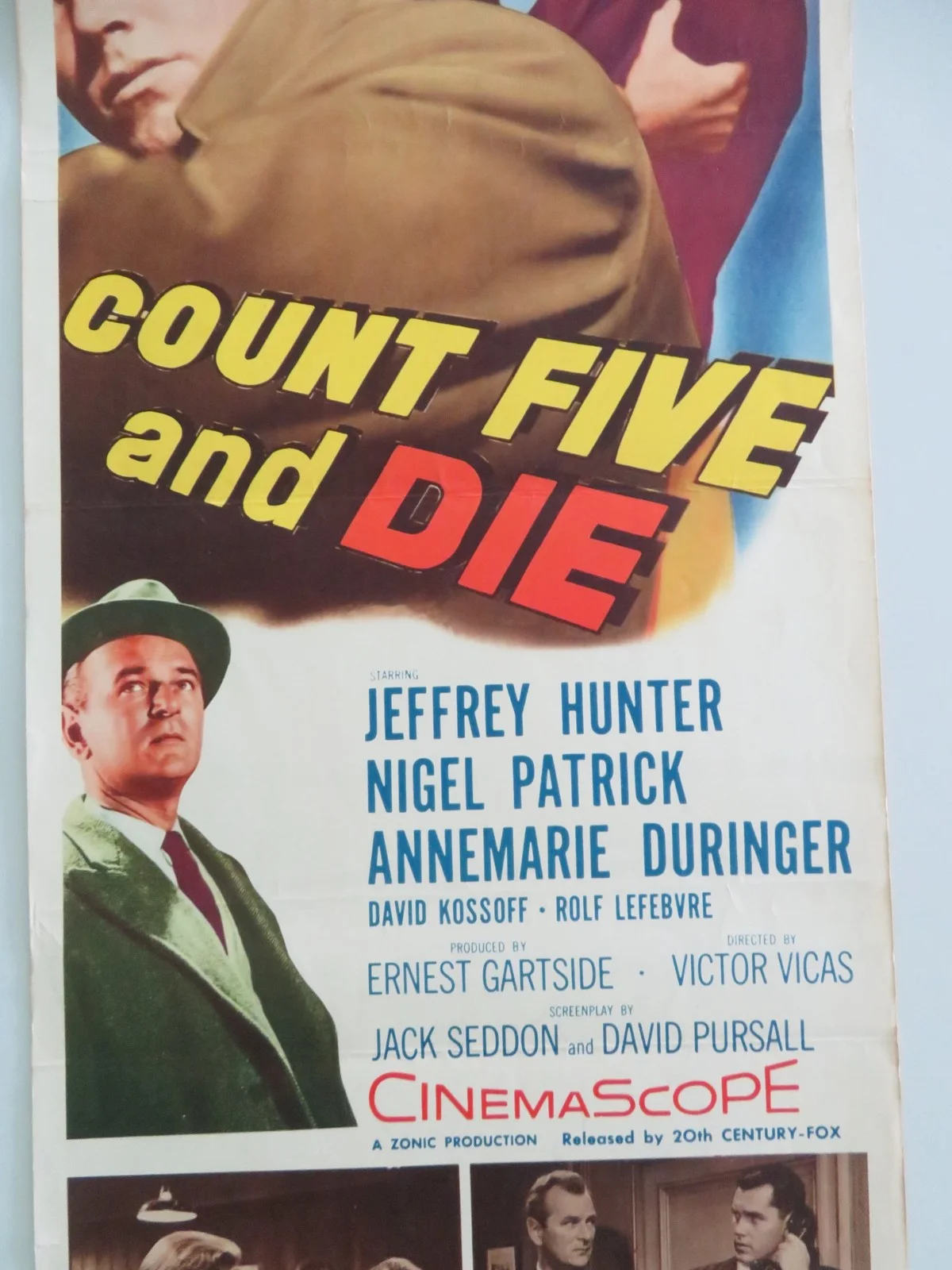 Count Five and Die US Insert Poster Jeffrey Hunter Nigel Patrick 1958, image 3