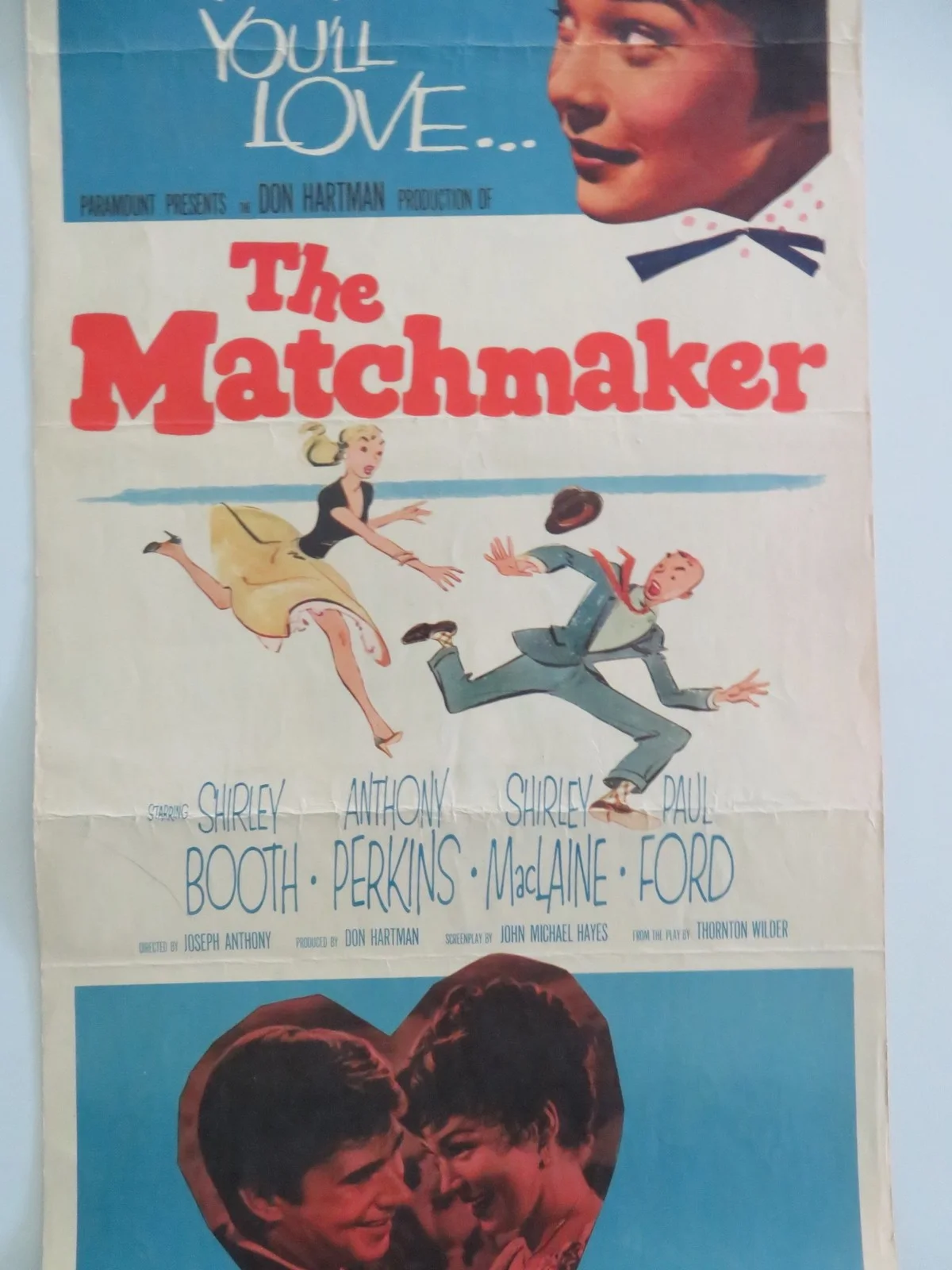The Matchmaker US Insert Poster Shirley Booth Anthony Perkins 1958, image 3