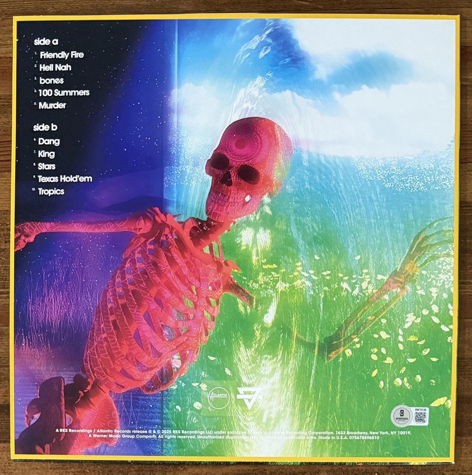 Rainbow Kitten Surprise — Rainbow Kitten Surprise BAND SIGNED Bones Yellow Vinyl Beckett BAS COA Autograph, image 3