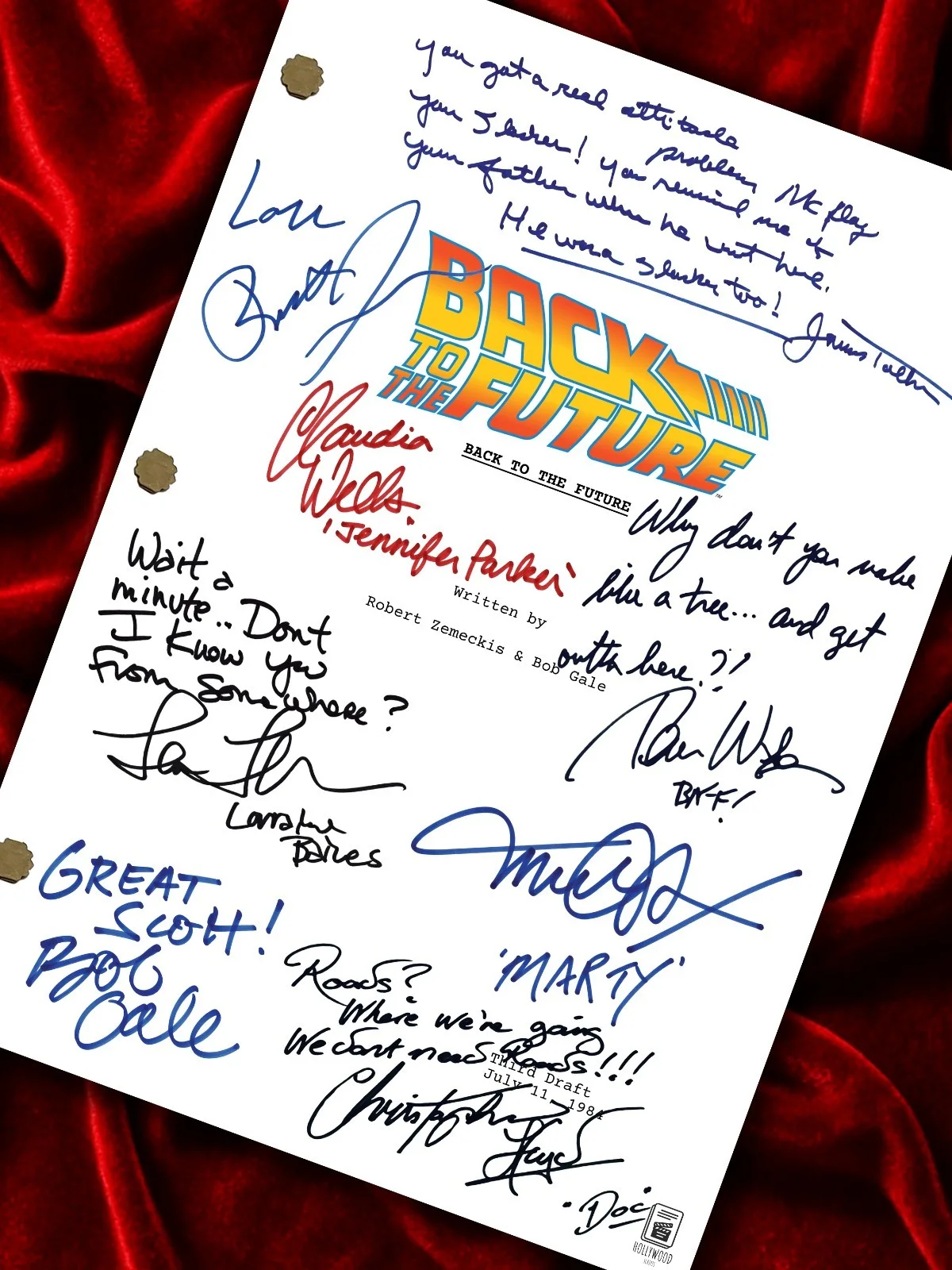 Back To The Future Signed Movie Script Full Screenplay Reproduction + Autographs, image 2