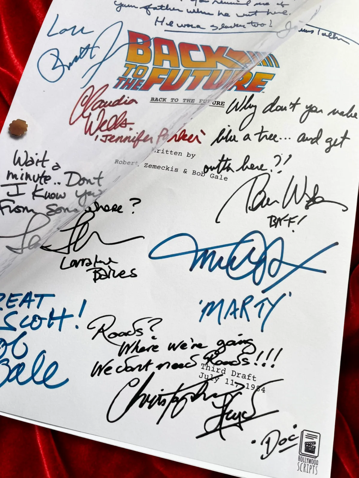 Back To The Future Signed Movie Script Full Screenplay Reproduction + Autographs, image 4
