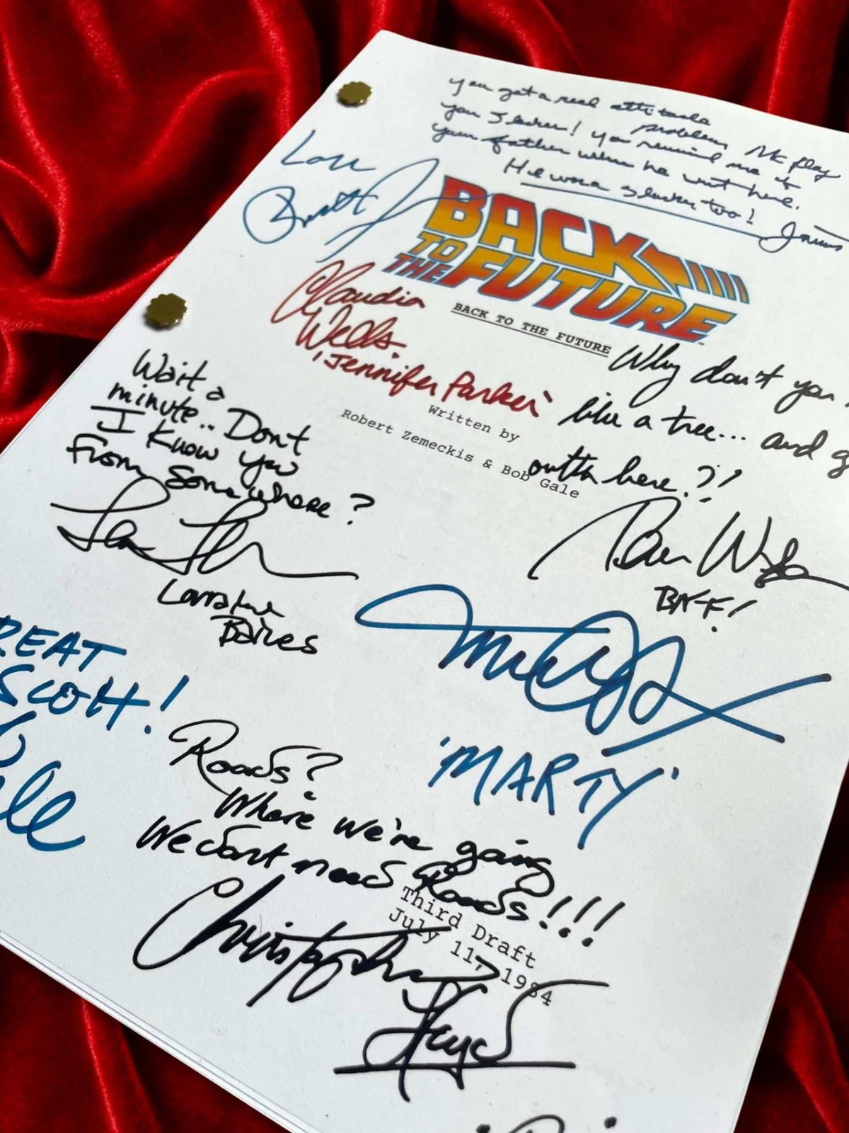 Back To The Future Signed Movie Script Full Screenplay Reproduction + Autographs, image 5