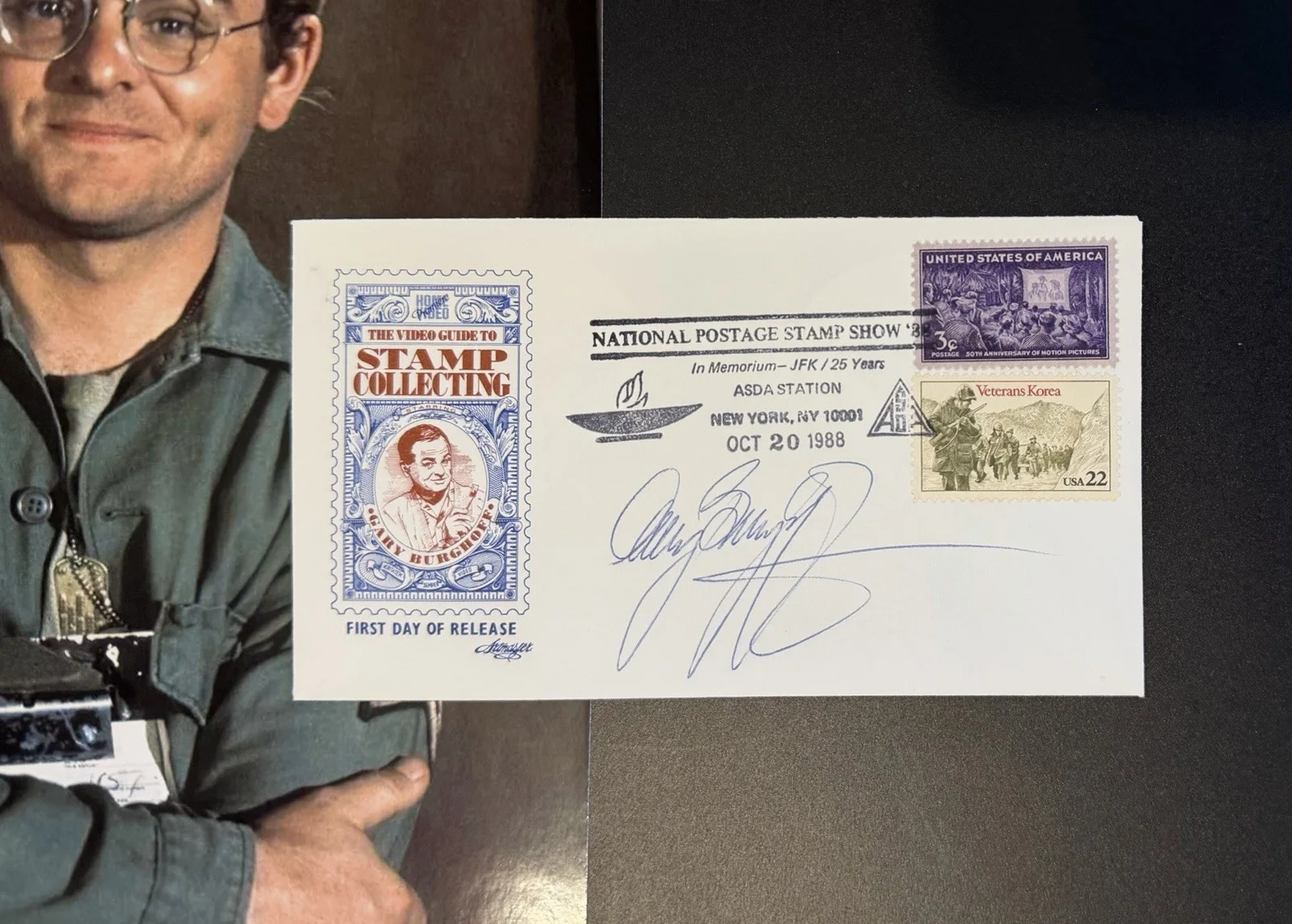 Gary Burghoff Signed First Day Cover + 8x10 M*A*S*H Radar Photo Autograph - RARE, image 2