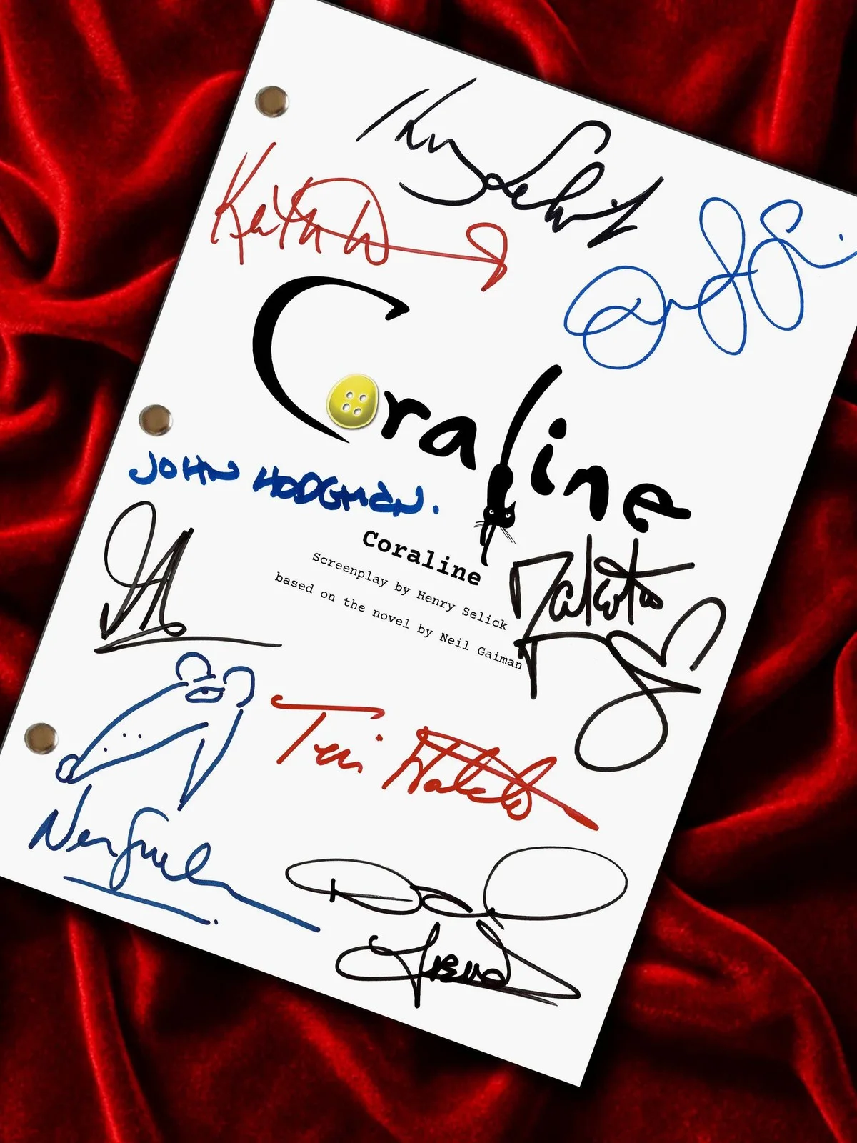 Coraline, Signed Movie Script, Full Screenplay Reproduction inc Cast Autographs, изображение 5