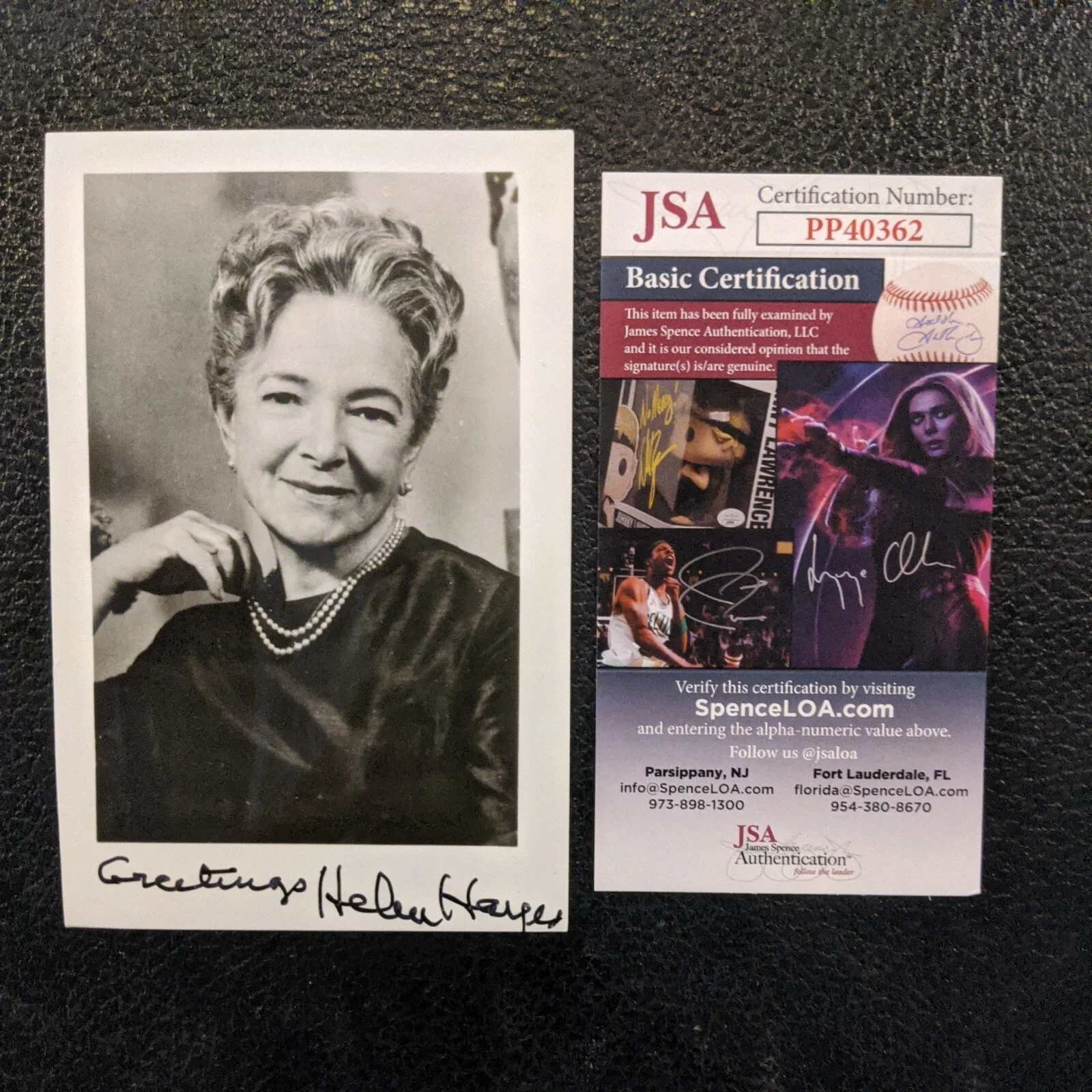 Helen Hayes — Helen Hayes Triple Crown Actress JSA Certified Autograph 3x5 Black & White Photo