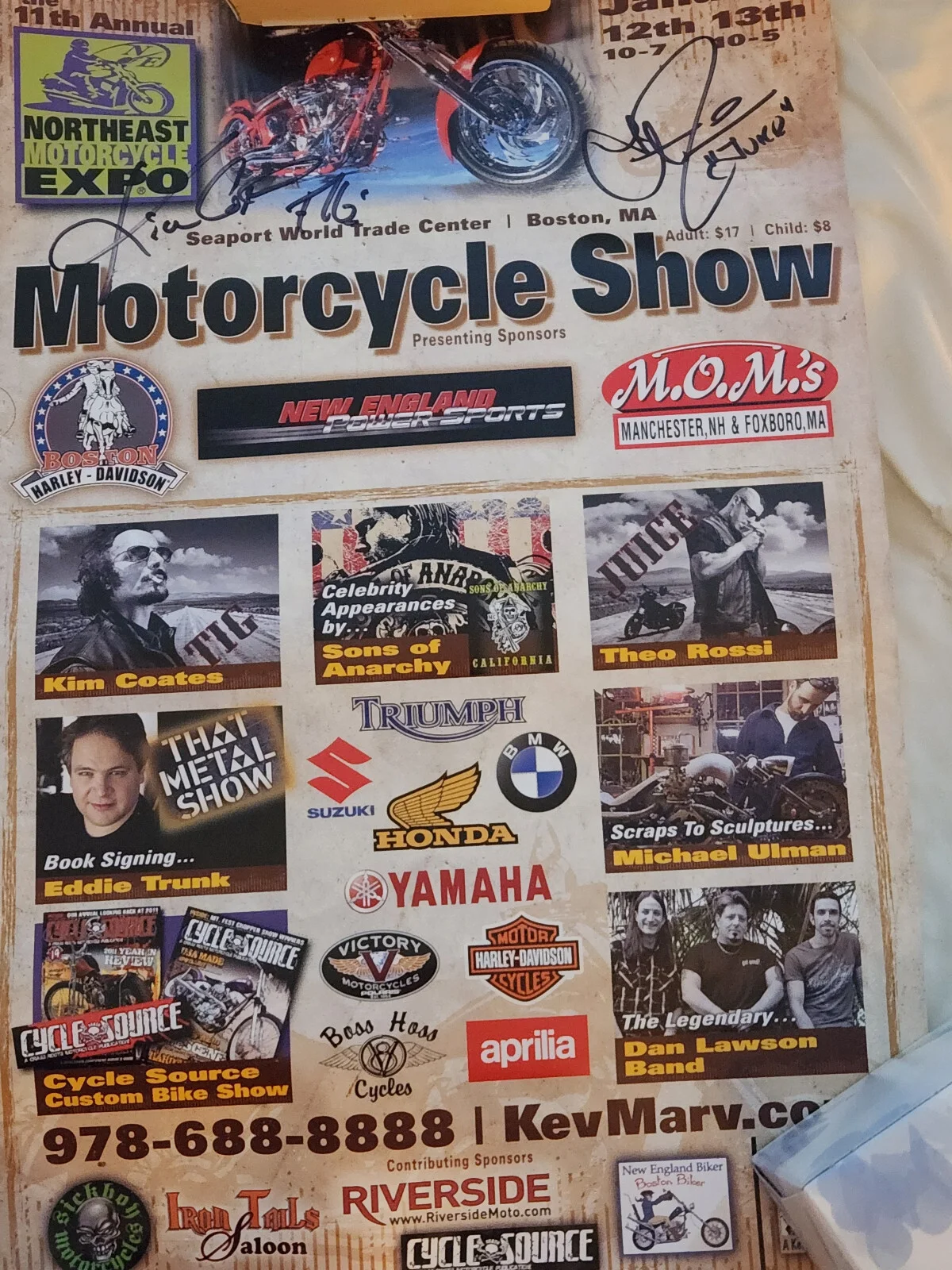 Theo Rossi, Kim Coates — Sons of Anarchy autographed 11x17 poster, image 2