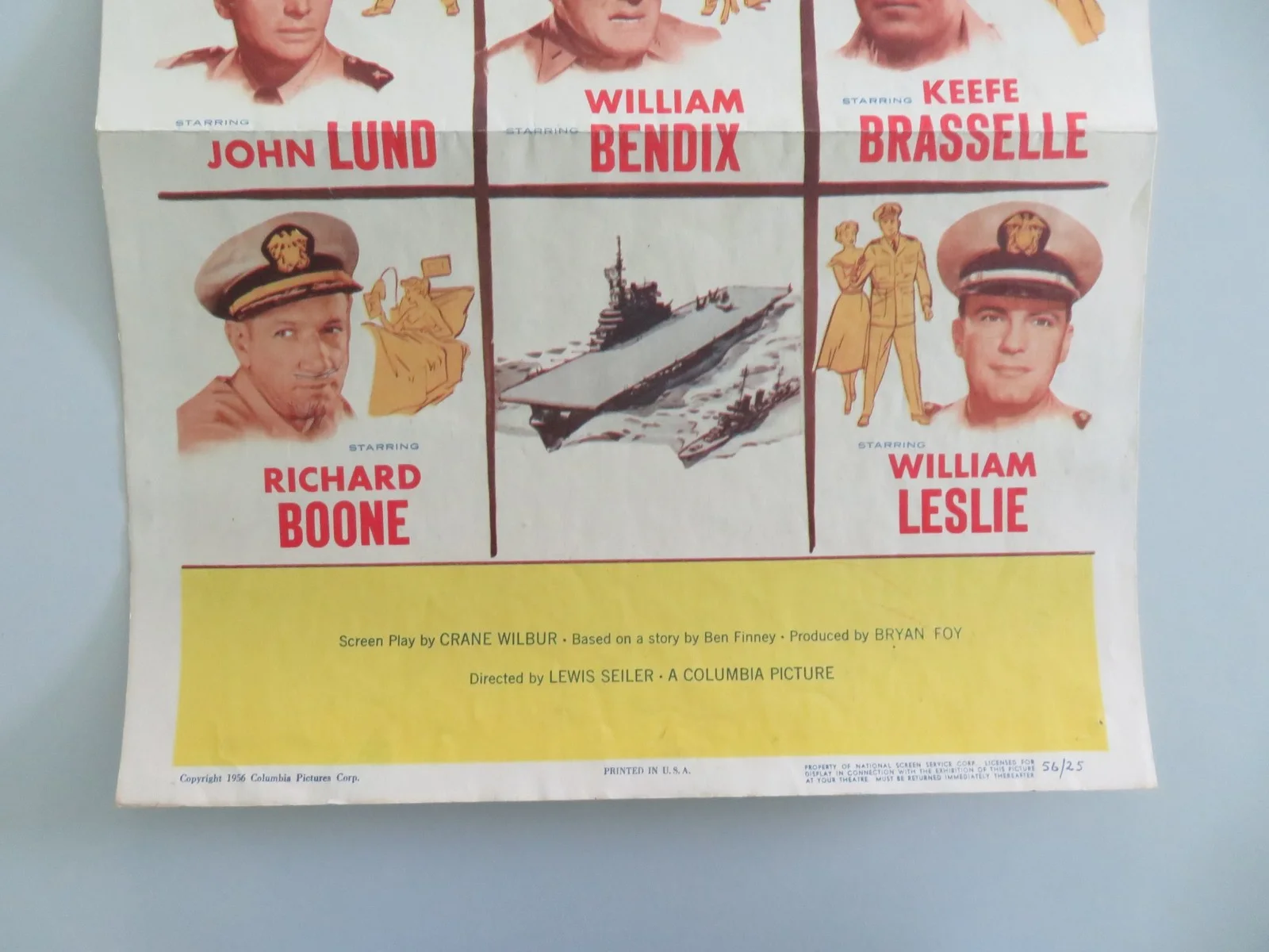 Battle Stations US Insert Poster John Lund William Bendix 1956, image 4