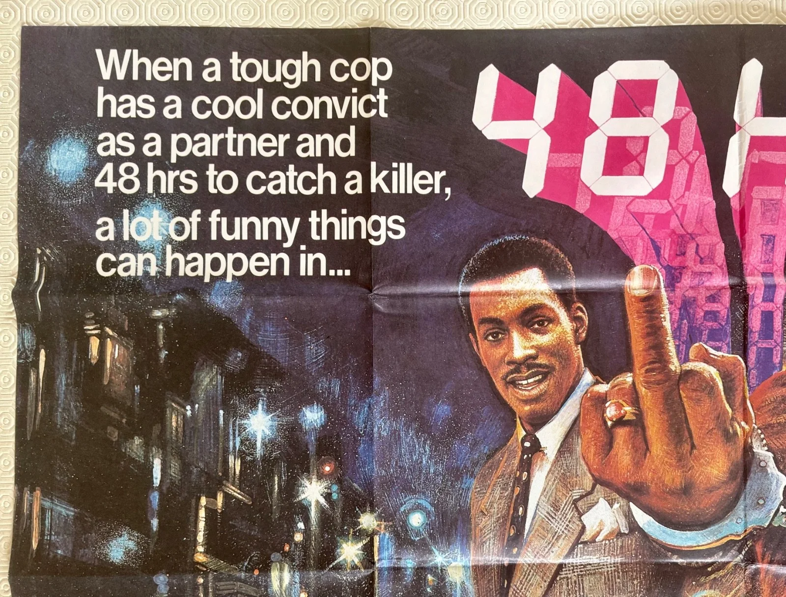 48 HRS original 1982 Quad Poster Walter Hill Eddie Murphy Nick Nolte Bysouth Art, image 5