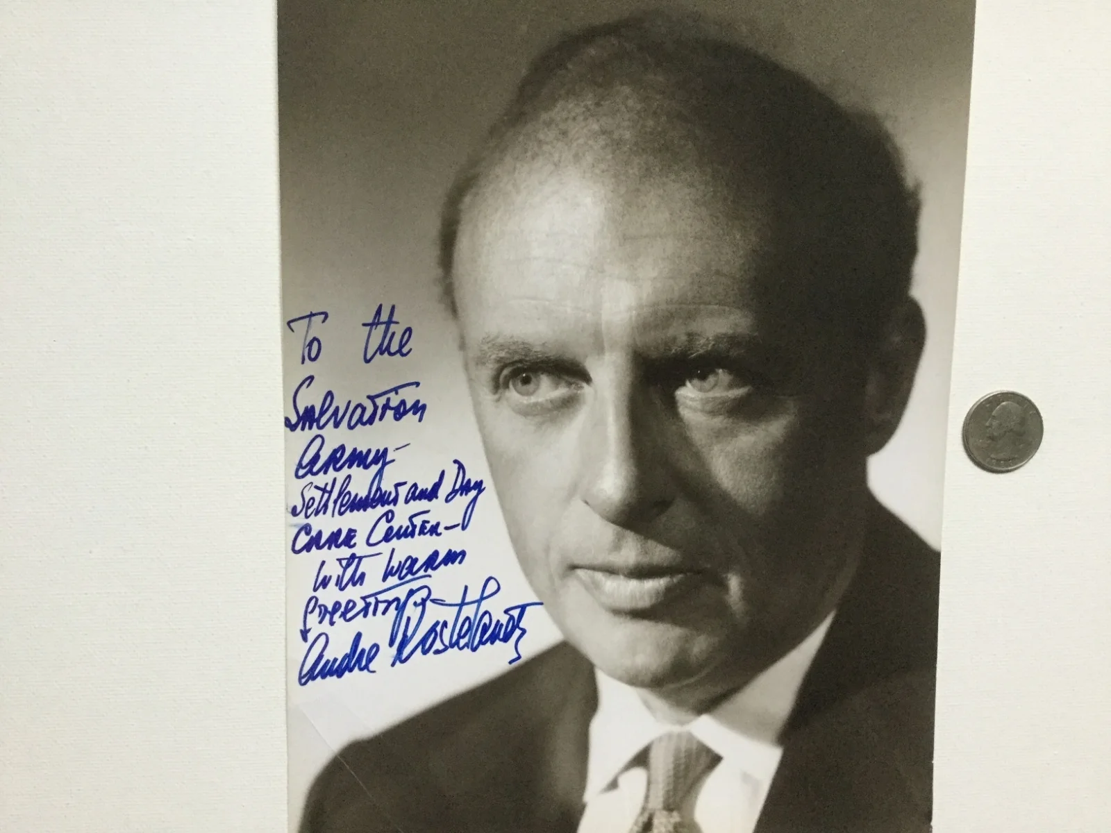 Beautiful glossy signed publicity photo of the conductor Andre Kostelanetz, изображение 2