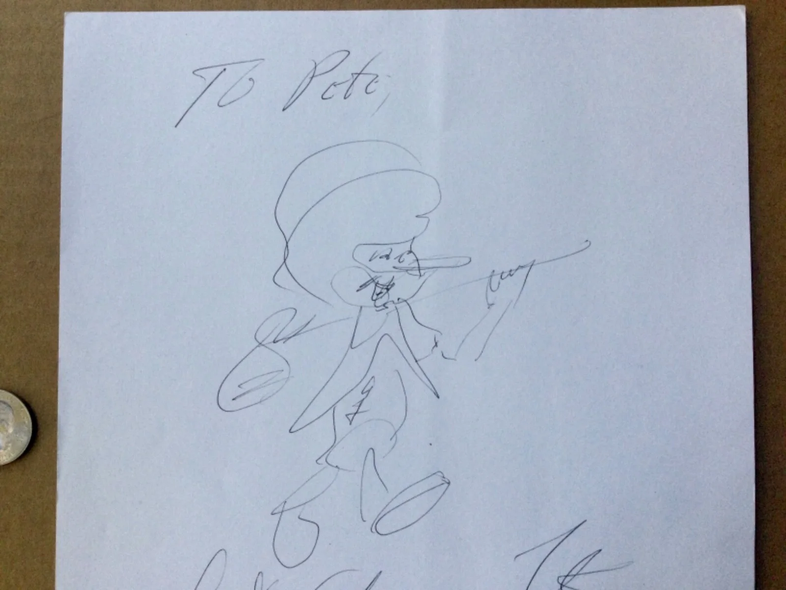 Fats Domino — FATS DOMINO 1928-2017 rare hand drawn sketch signed., image 5