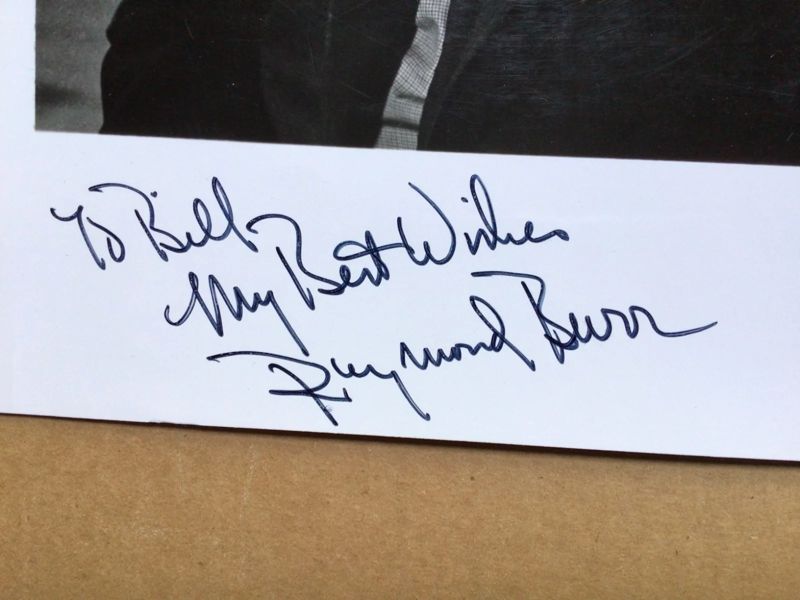 Raymond Burr — Raymond Burr (1917-1993) Perry Mason Ironside Signed Autograph 8x10 Photo., image 3