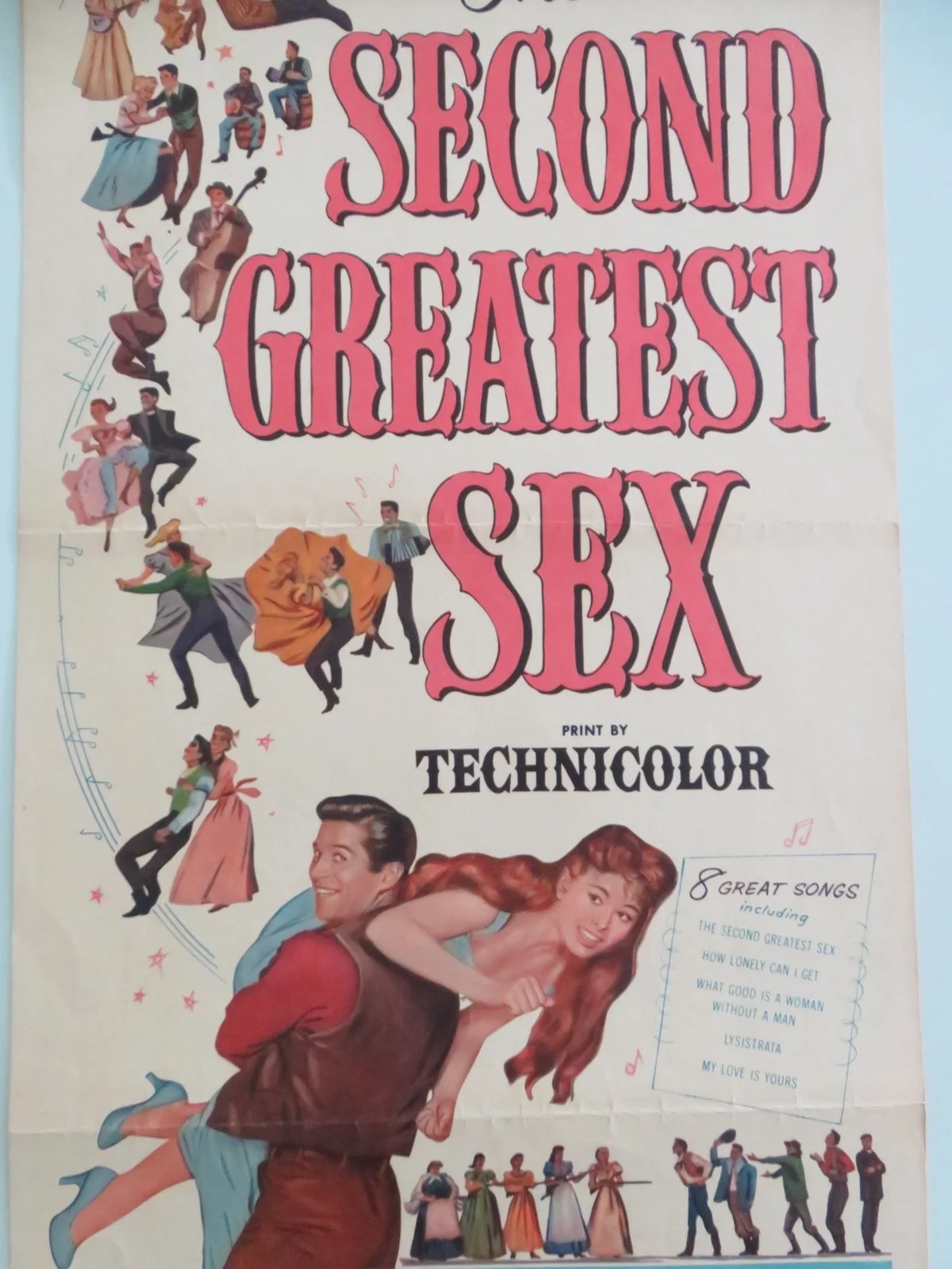 The Second Greatest Sex US Insert Poster Jeanne Crain George Nader 1955, image 3