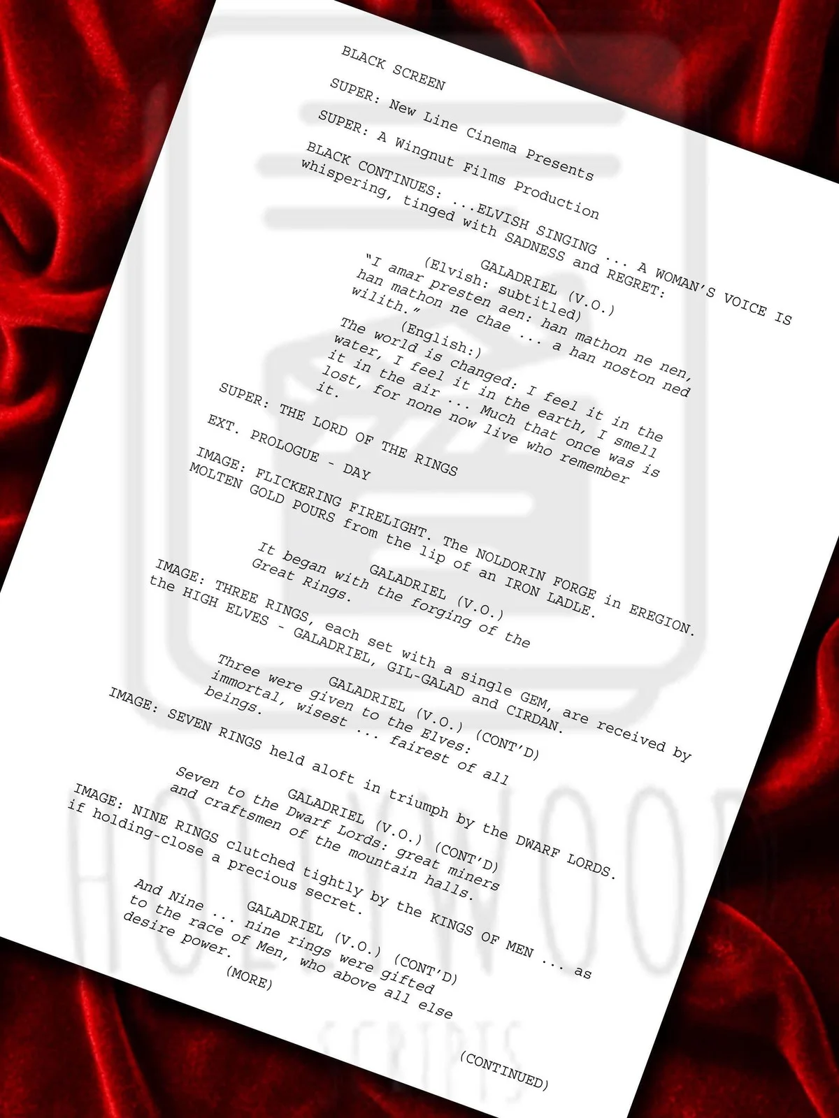 Fellowship Of The Ring Signed Movie Script, Lord of The Rings Reproduction, изображение 5