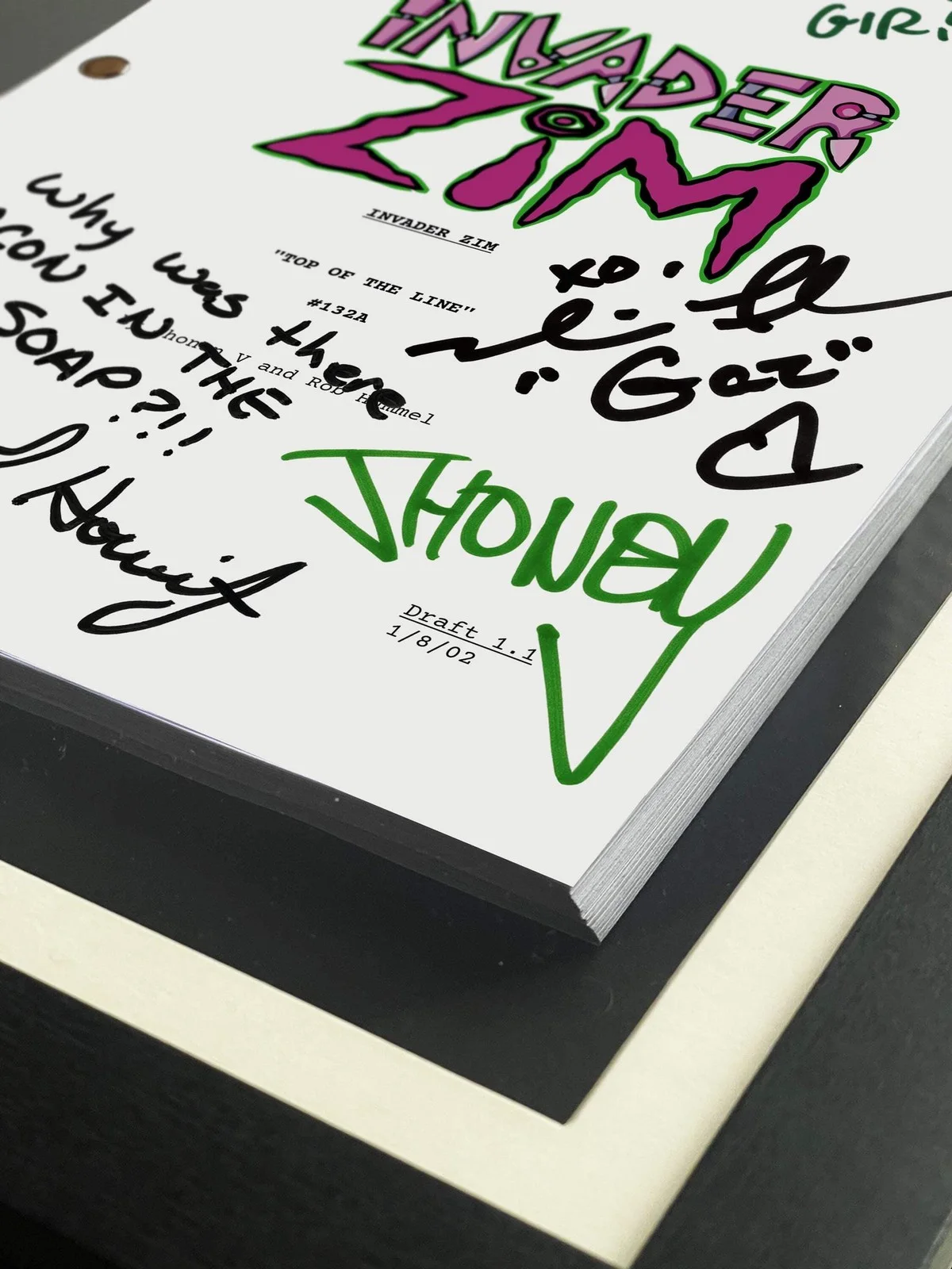 Invader Zim, Signed Top of the Line Script, Dib Membrane Framed Reproduction, изображение 2