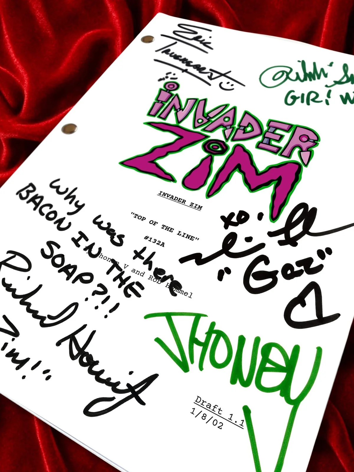 Invader Zim, Signed Top of the Line Script, Dib Membrane Framed Reproduction, изображение 4