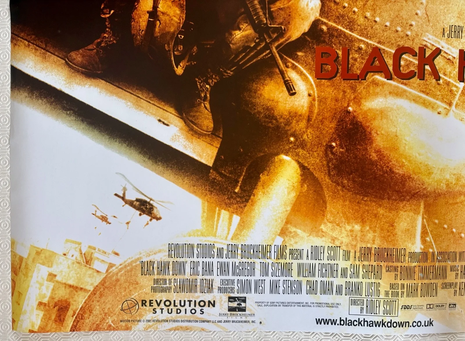 Black Hawk Down original 2001 DS Quad Poster Ridley Scott Hartnett McGregor, image 2