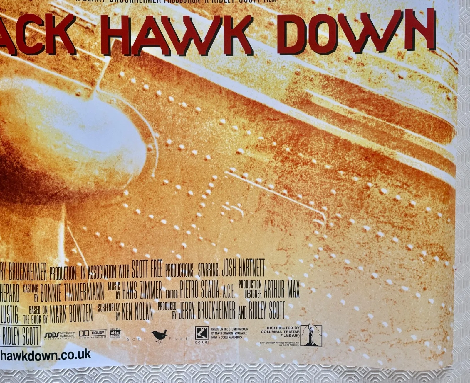 Black Hawk Down original 2001 DS Quad Poster Ridley Scott Hartnett McGregor, image 3