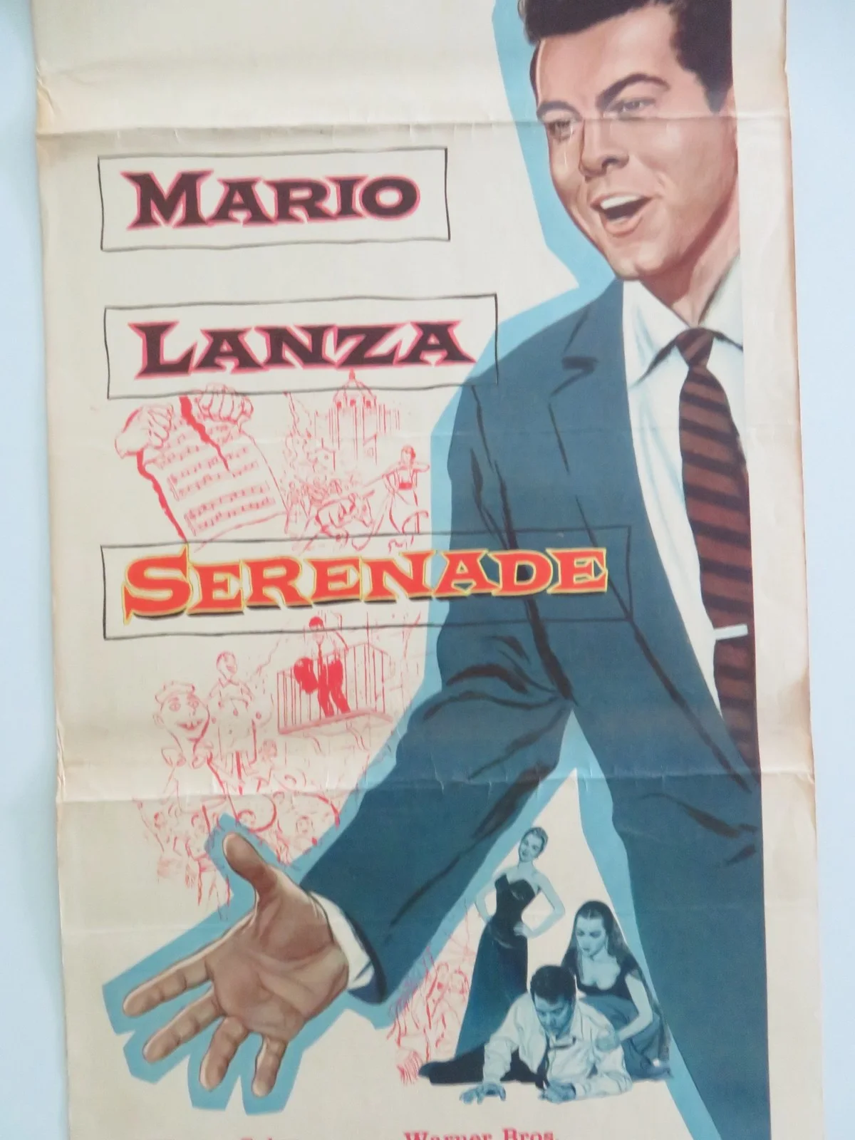 Serenade US Insert Poster Mario Lanza Joan Fontaine 1956, image 3