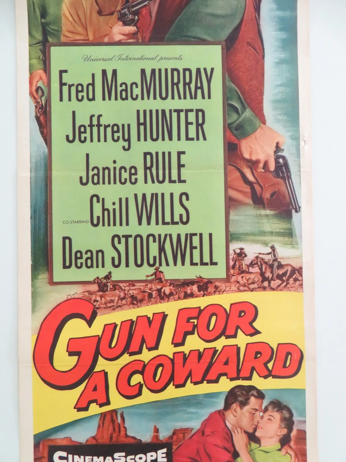 Gun For A Coward US Insert Poster Fred MacMurray Jeffrey Hunter 1956, image 3
