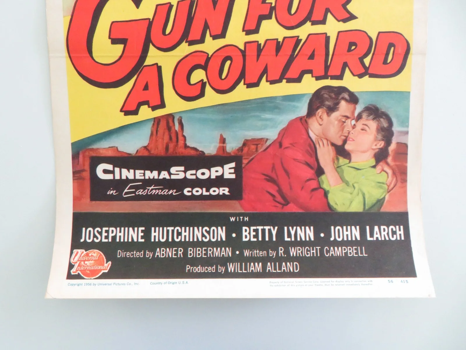 Gun For A Coward US Insert Poster Fred MacMurray Jeffrey Hunter 1956, image 4