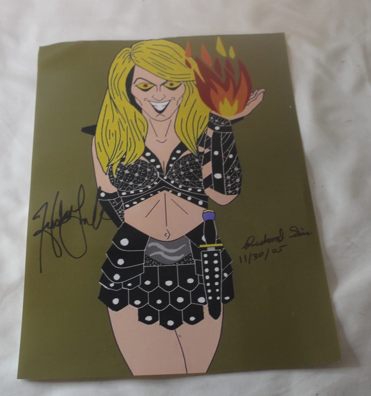 Hudson Leick — Xena Warrior Princess Hudson Leick Signed Autographed Richard Sims Art Work 2005, изображение 2