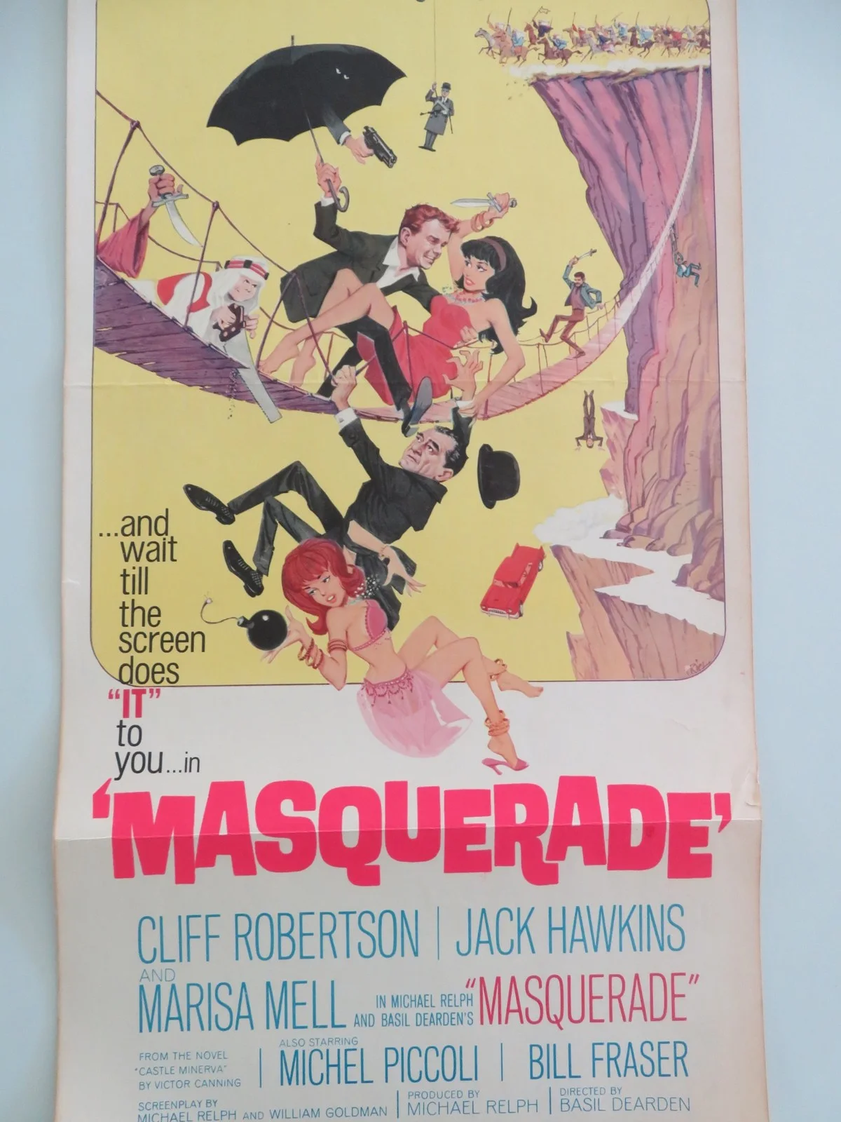 Masquerade US Insert Poster Cliff Robertson Jack Hawkins 1965, image 3