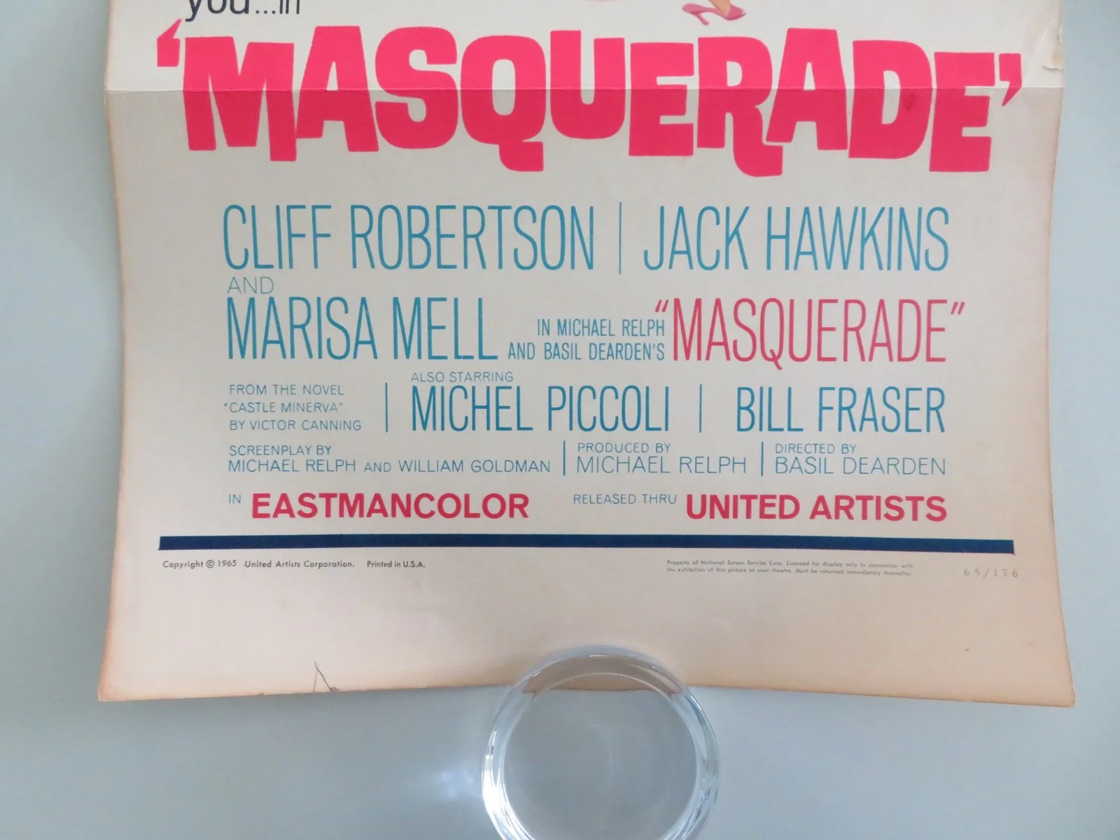 Masquerade US Insert Poster Cliff Robertson Jack Hawkins 1965, image 4