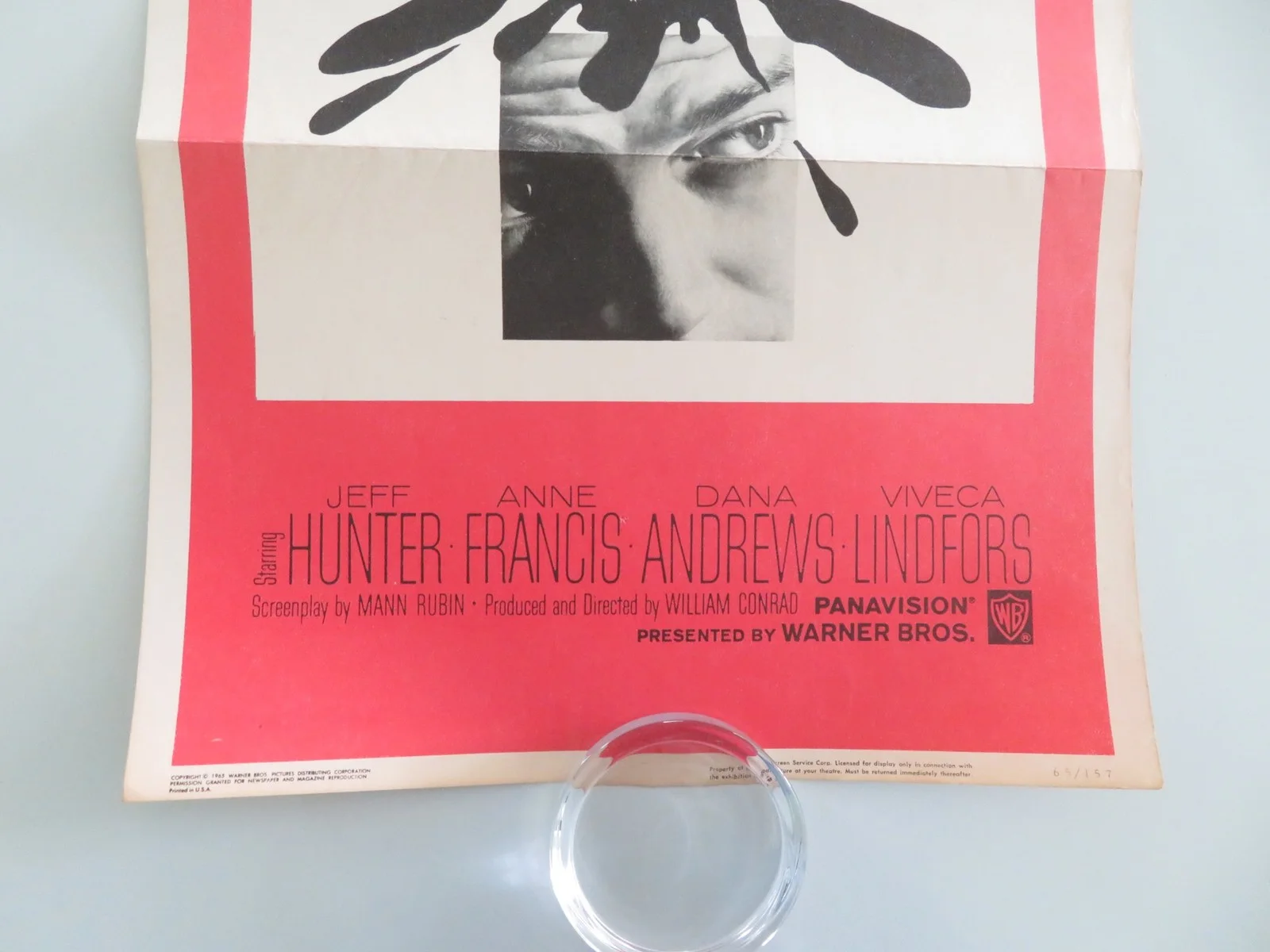 Brainstorm US Insert Poster Jeffrey Hunter Anne Francis 1965, image 4