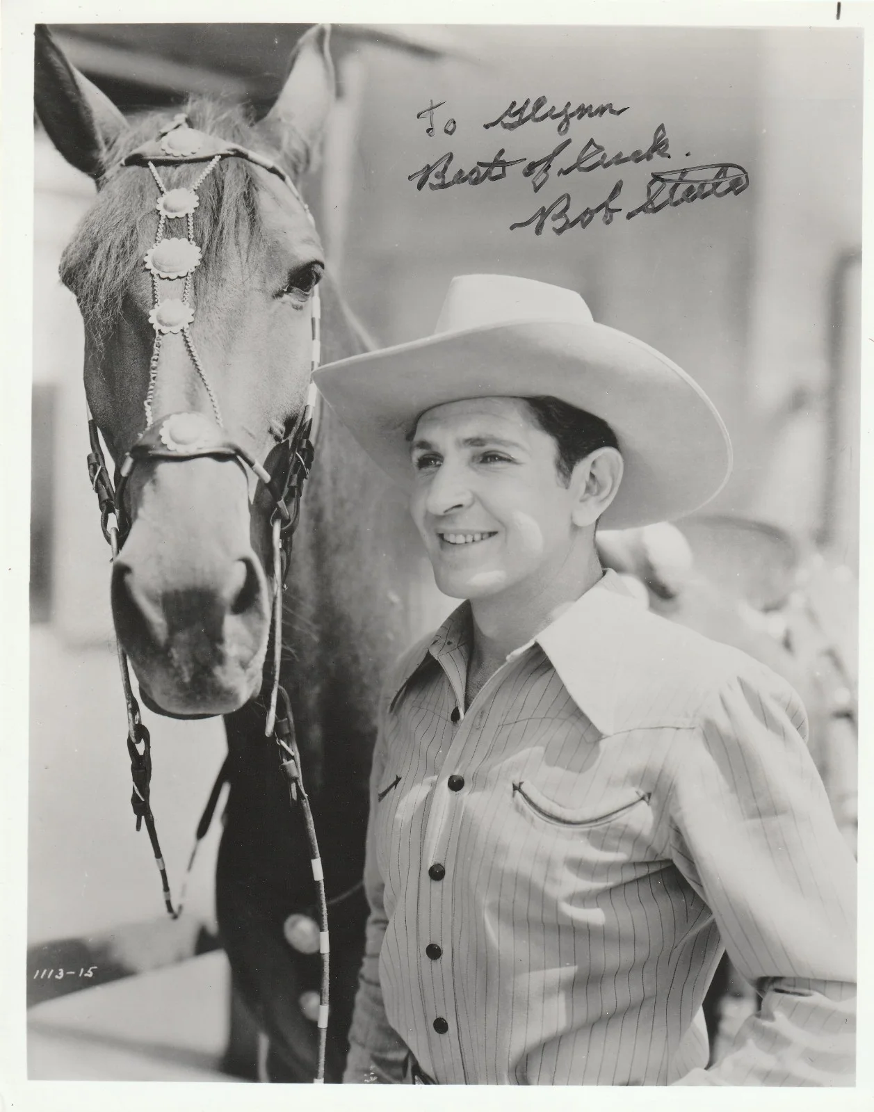 Bob Steele — Bob Steele, all time great western star, silent films - 1970s, TV signed photo