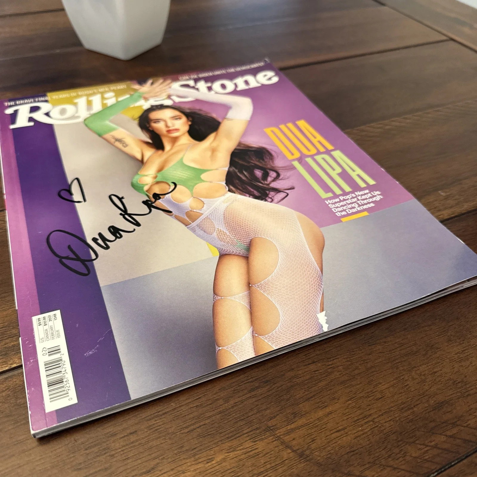 DUA LIPA SIGNED Autographed Rolling Stone Magazine February 2021 w/COA Hologram, изображение 2