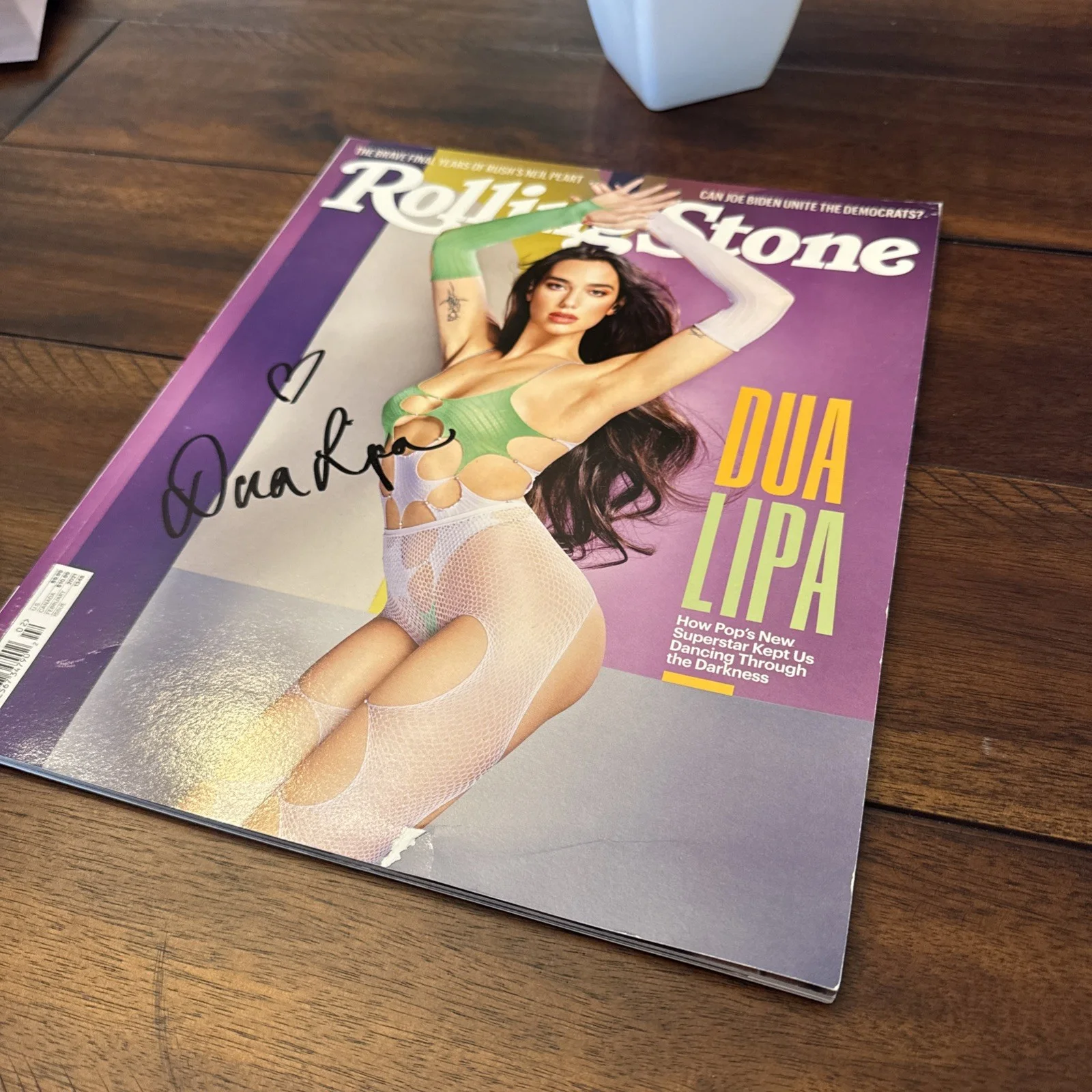 DUA LIPA SIGNED Autographed Rolling Stone Magazine February 2021 w/COA Hologram, изображение 3