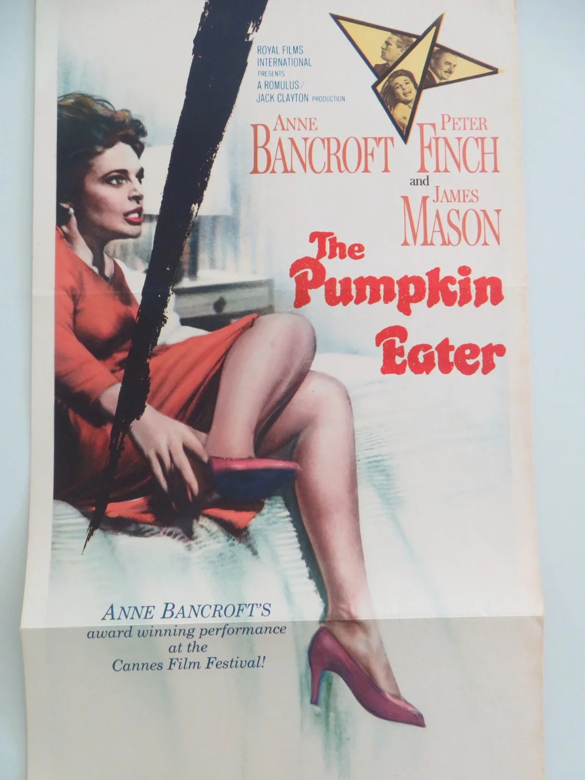 The Pumpkin Eater US Insert Poster Anne Bancroft Peter Finch 1964, изображение 3