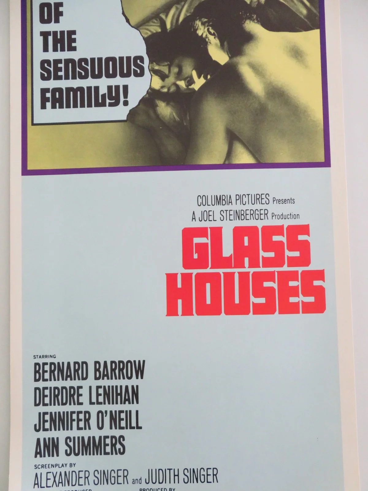 Glass Houses US Insert Poster Bernard Barrow Deirdre Lenihan 1971, image 3