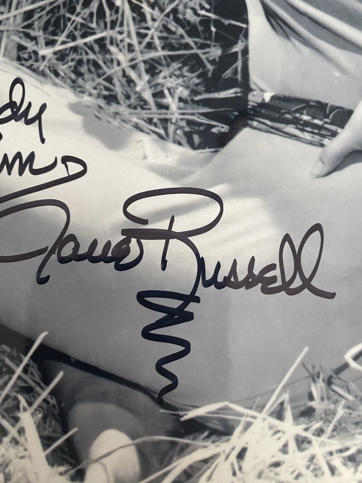 Jane Russell — Jane Russell signed 8x10 B&W movie still Hollywood Smoulder, image 2